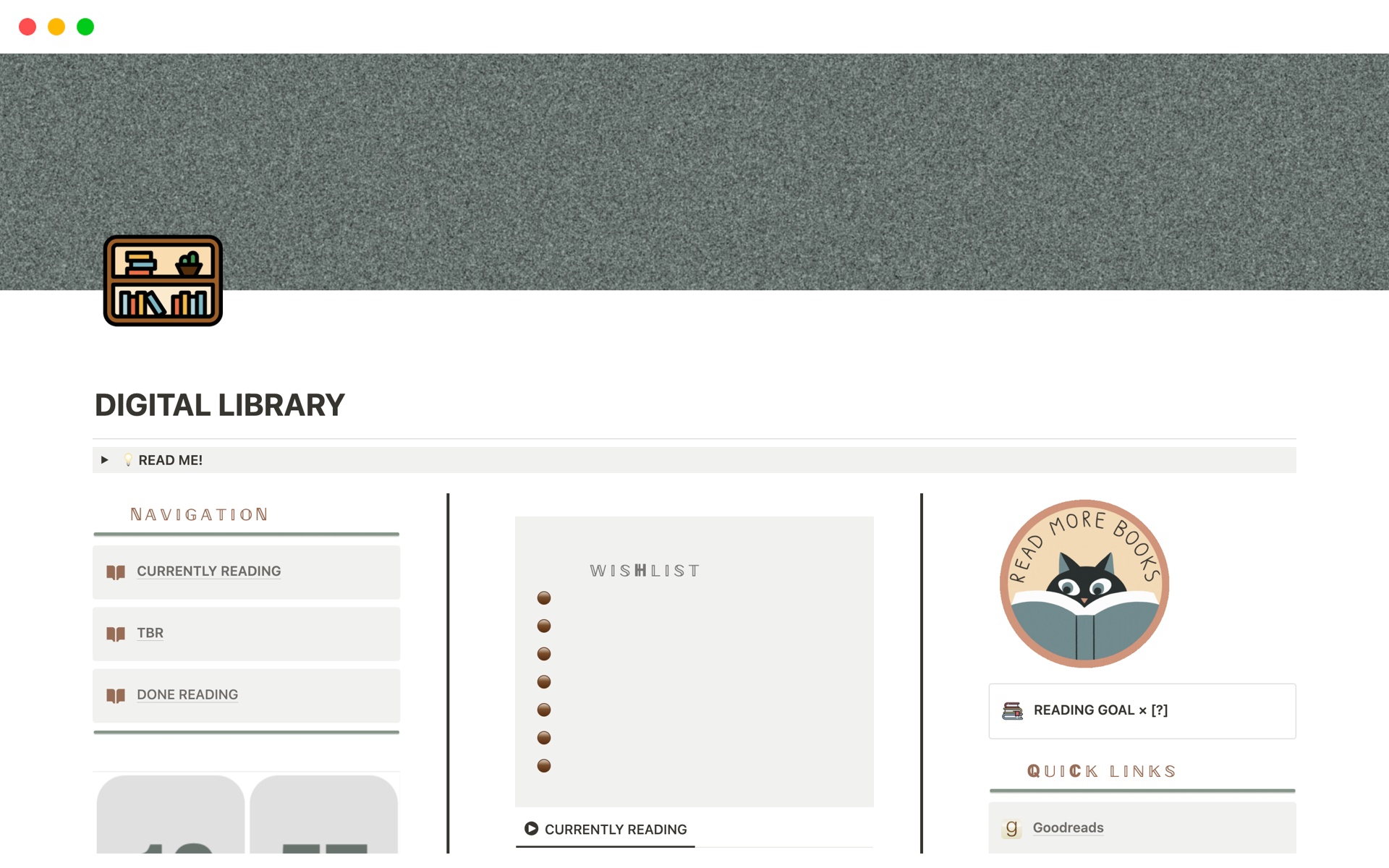 DIGITAL LIBRARY Notion Template