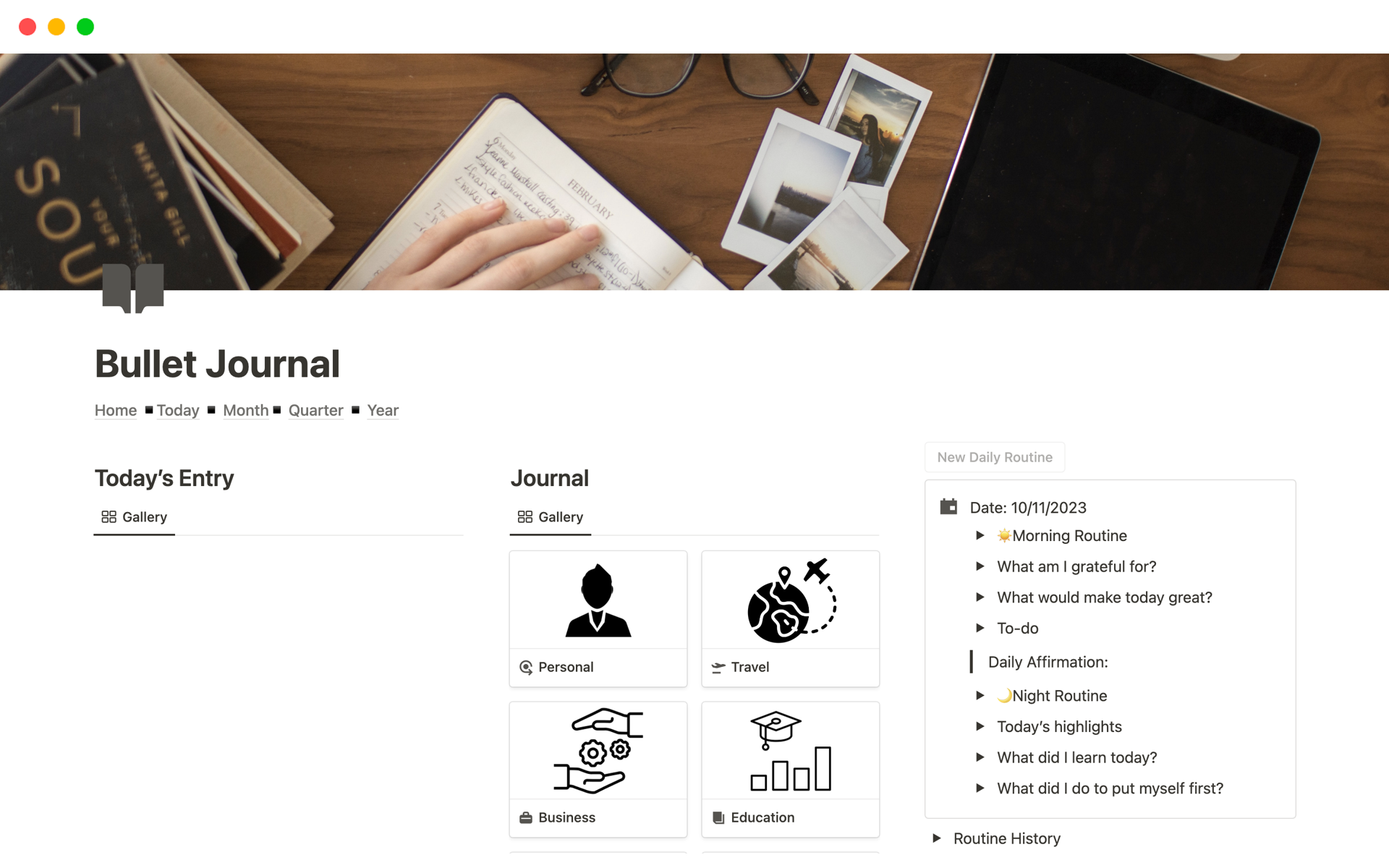 Unlock Your Potential with the Ultimate Bullet Journal Notion Template
Harness the Power of Organization, Elevate Your Productivity, and Achieve Your Goals with the Complete Bullet Journal Notion Template.