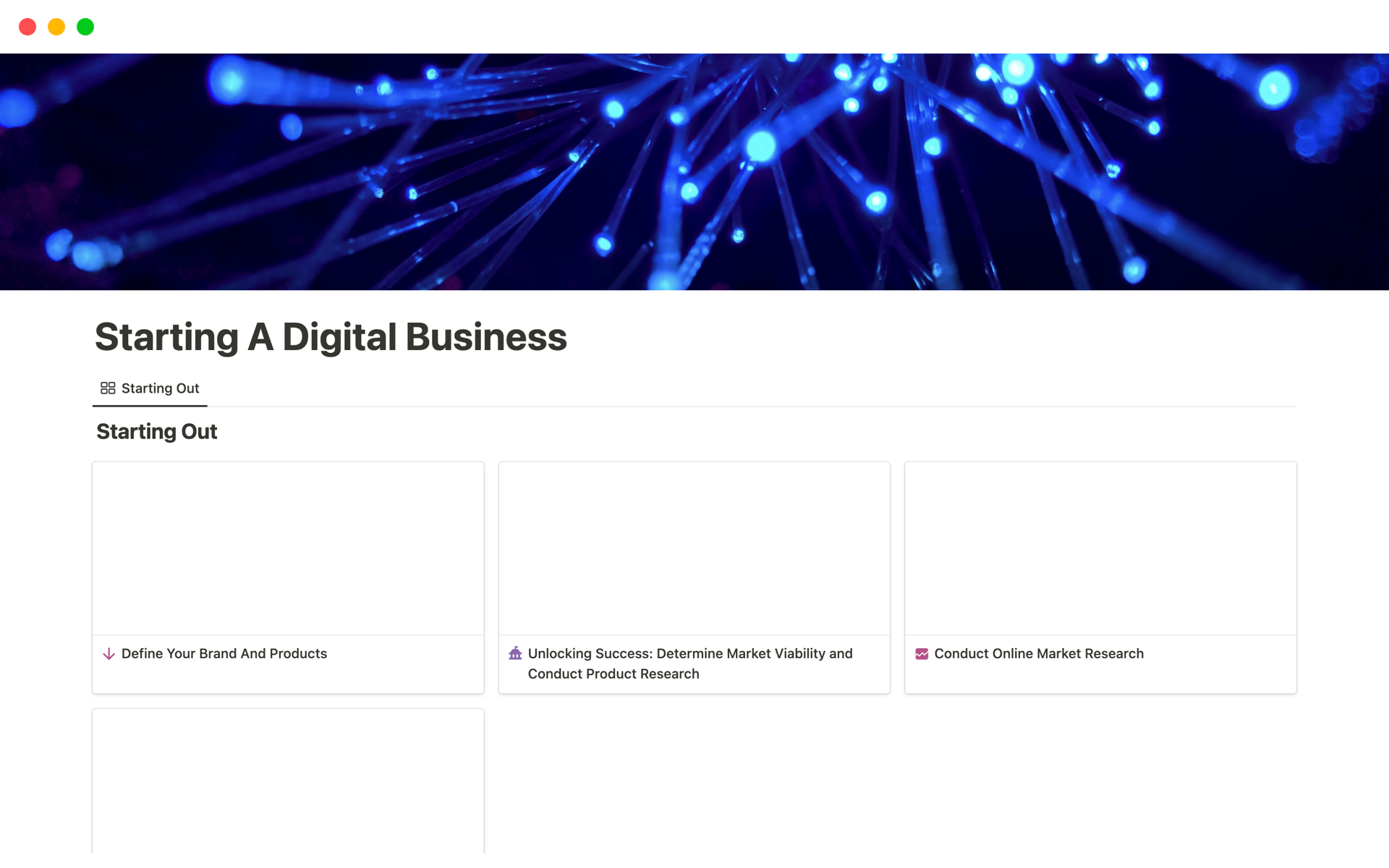 A template preview for Starting A Digital Business