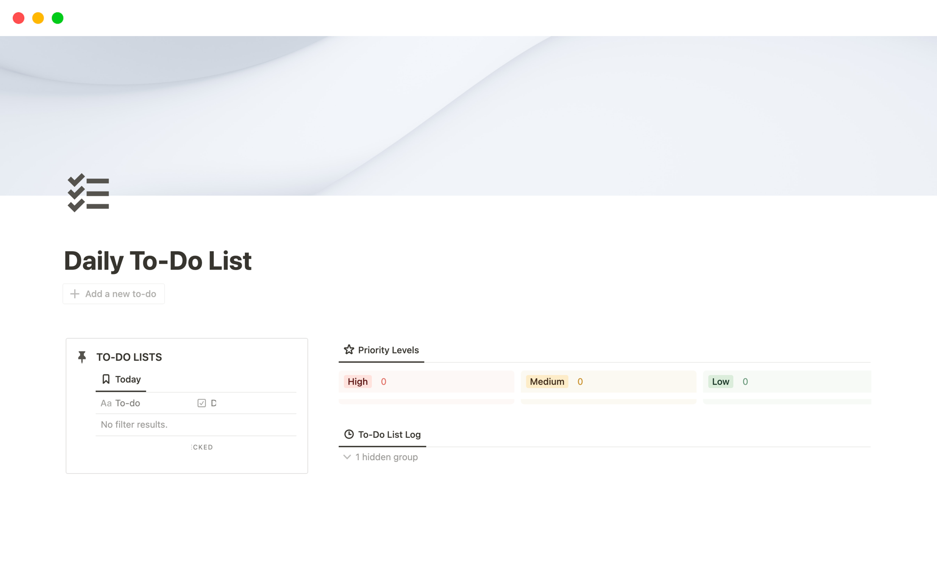 A template preview for Daily To-Do List