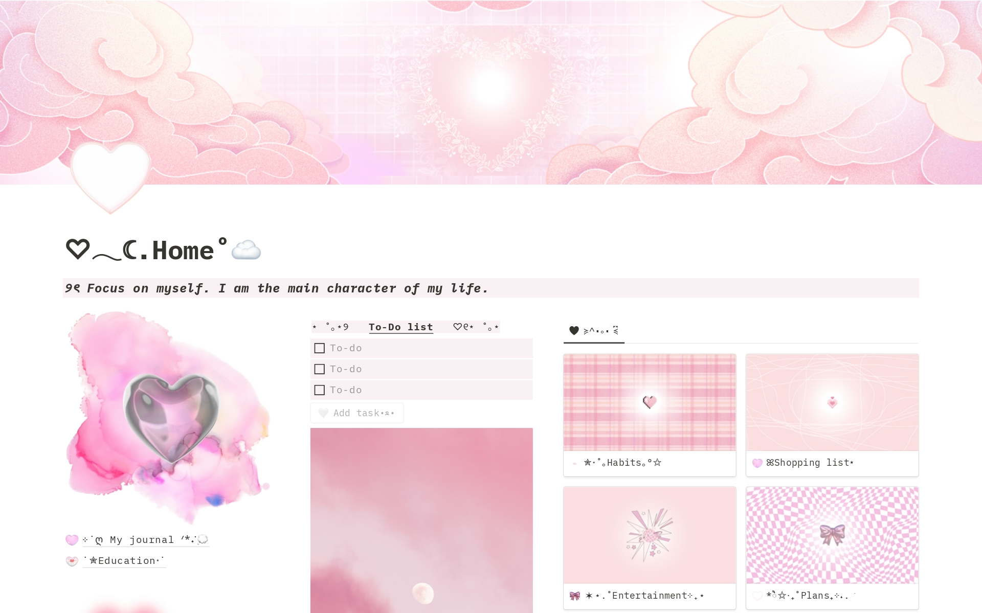 A template preview for Pink Personal Pages