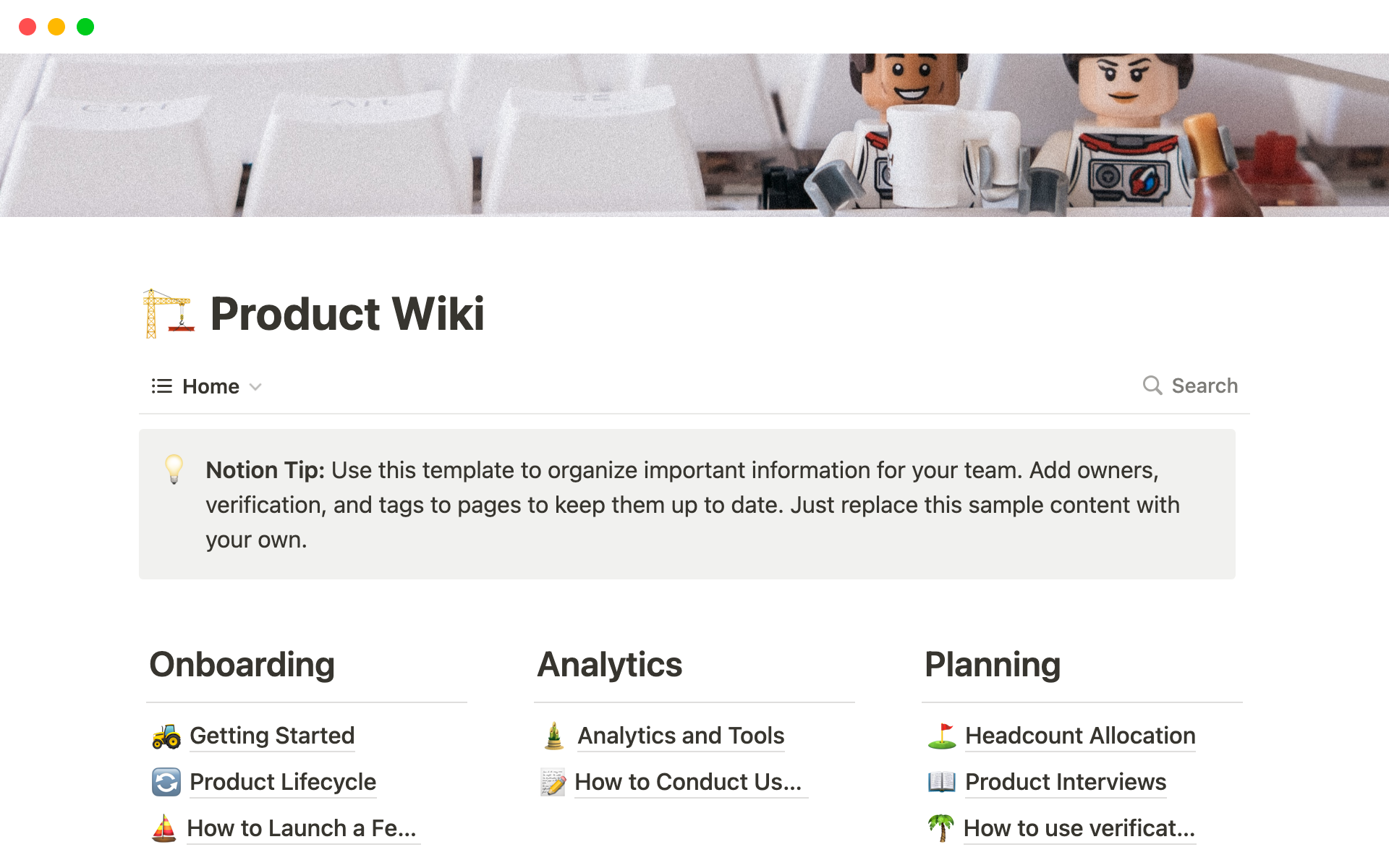 A template preview for Product Wiki