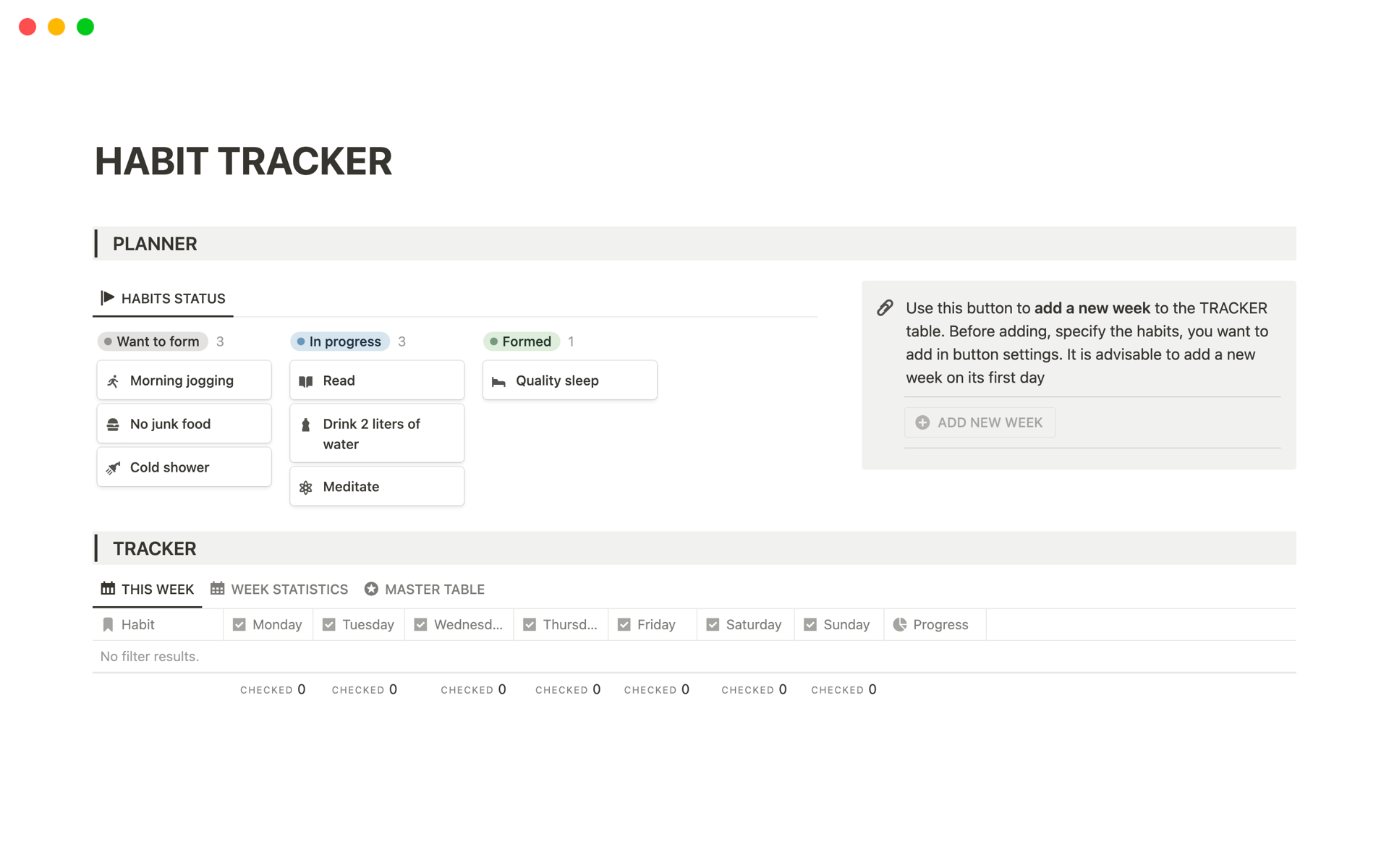 HABIT TRACKER by Notion Dreams Notion Template