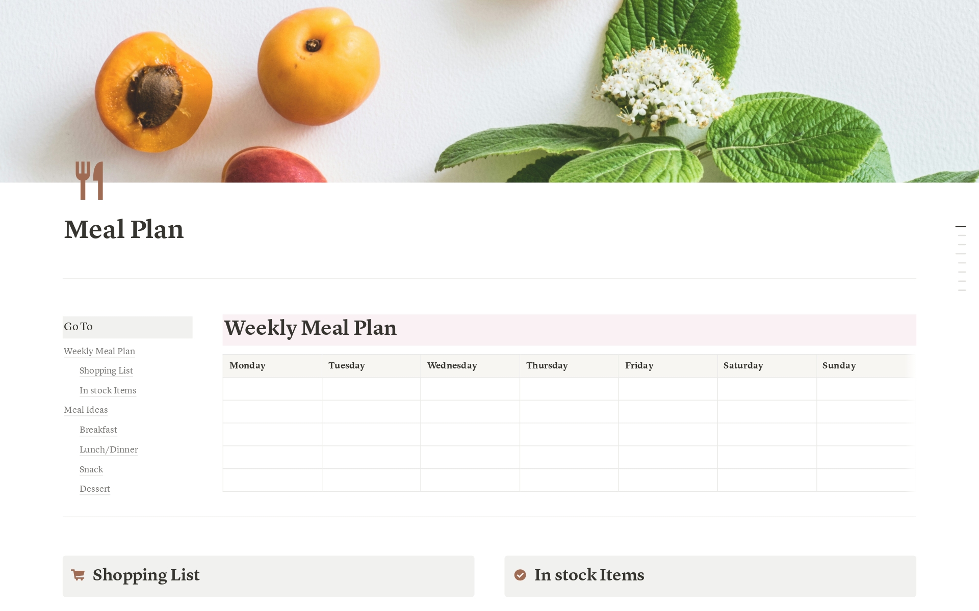 Meal Planner Notion Template