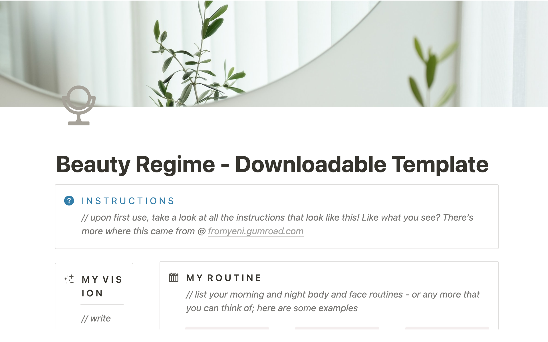 A template preview for Beauty Regime