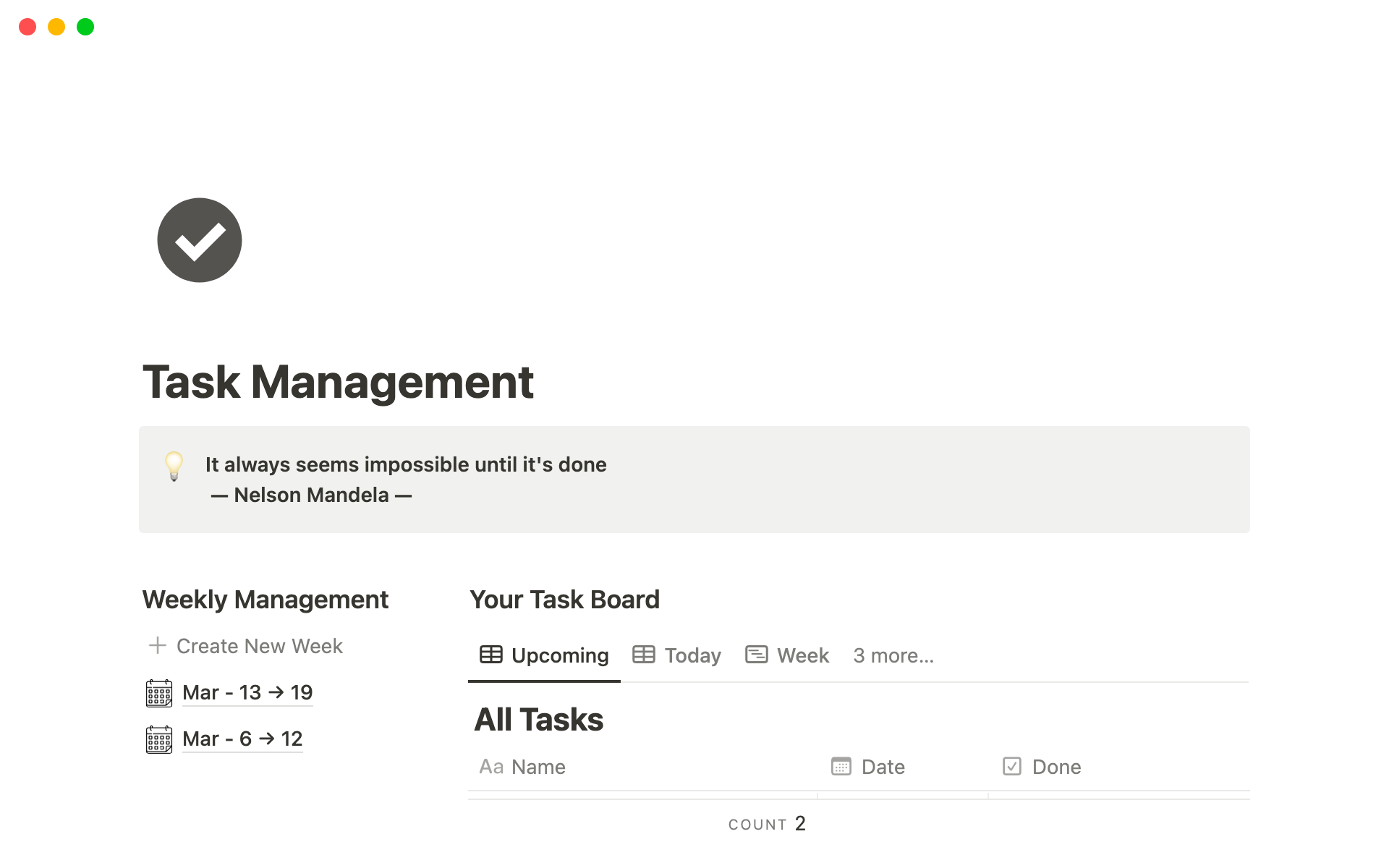 Focused Personal Task Management Template by Le Tien Thinh | Notion ...