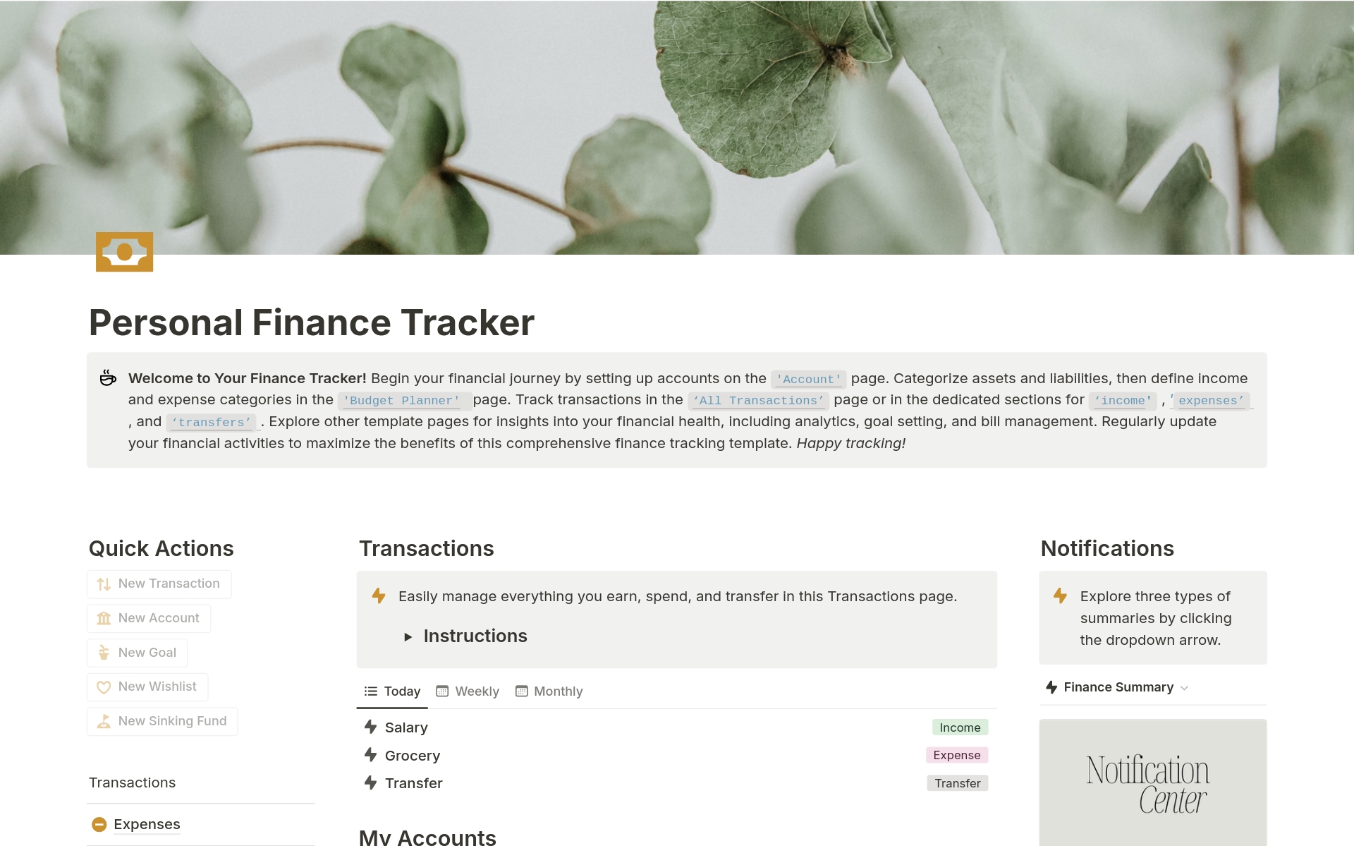 Keep track and manage your personal finances like a pro