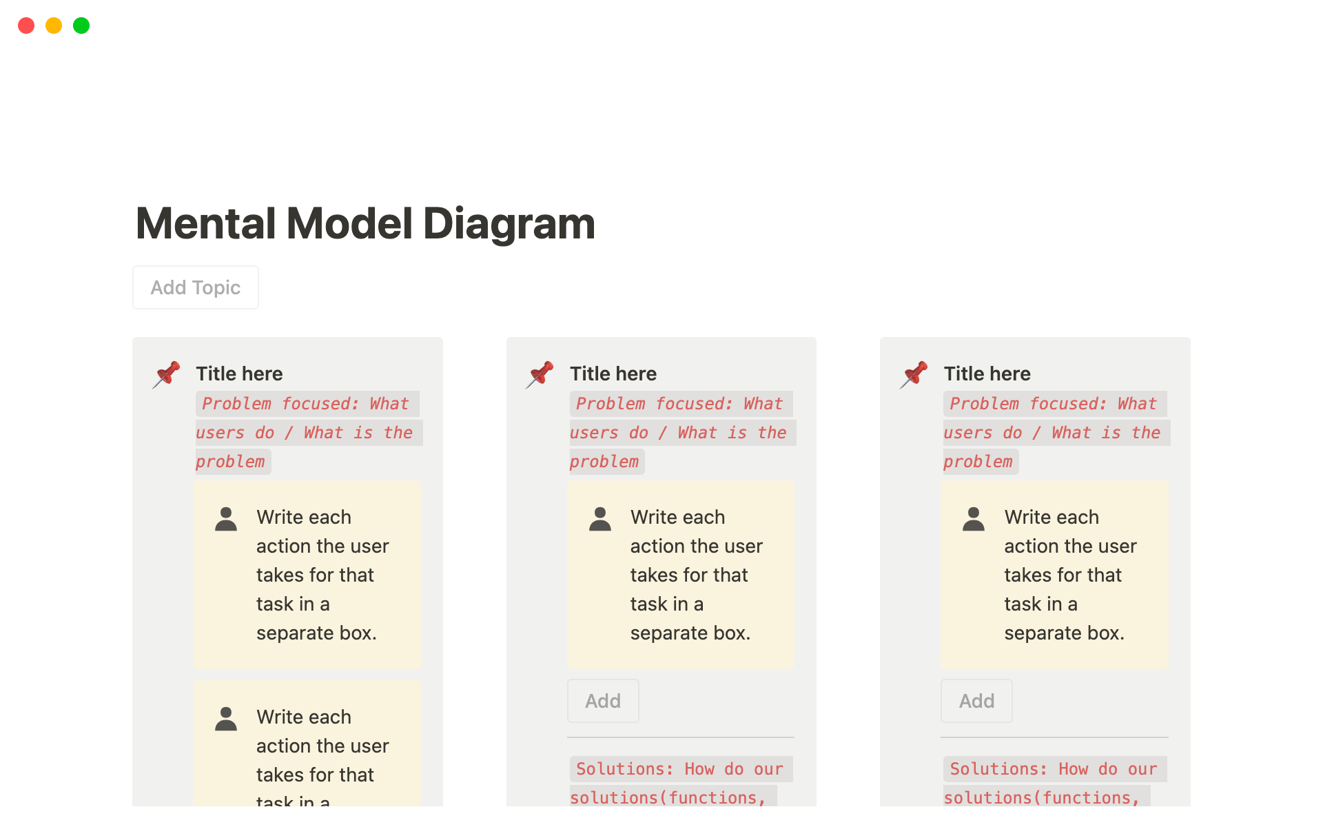 A template preview for A Simple One-Page Mental Model Diagram