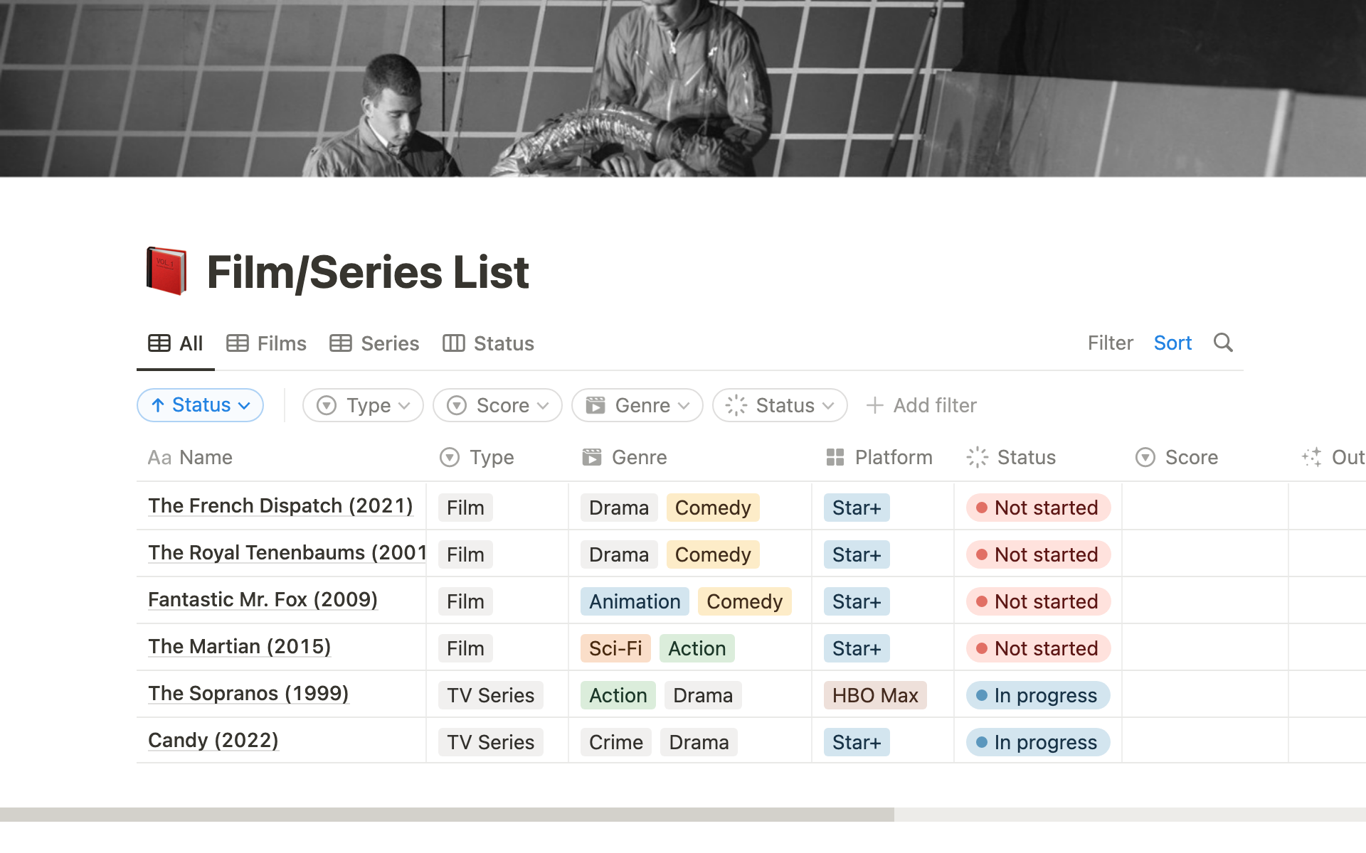 Allows to make a wishlist of TV series & films.