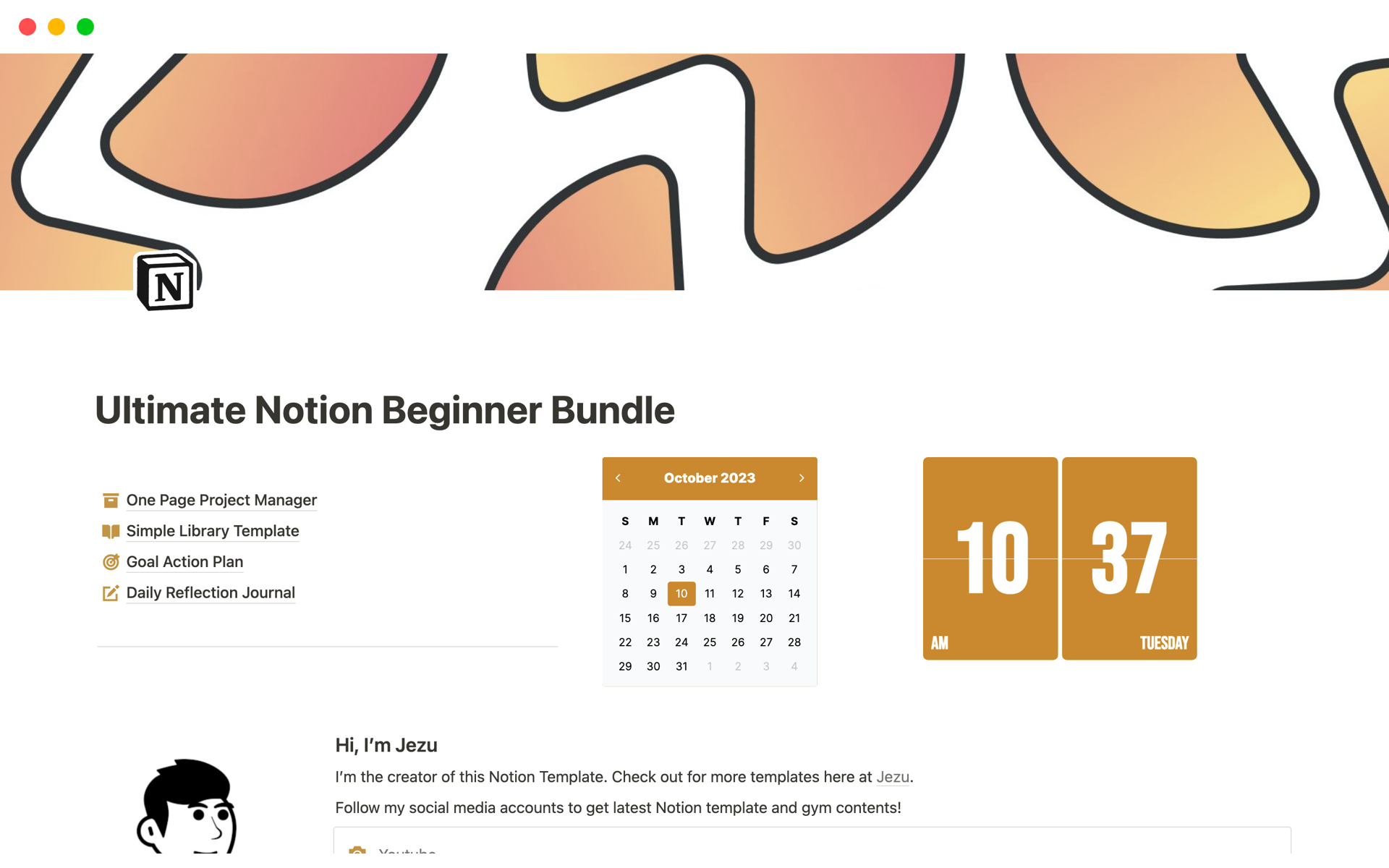 A template preview for Ultimate Beginner Bundle