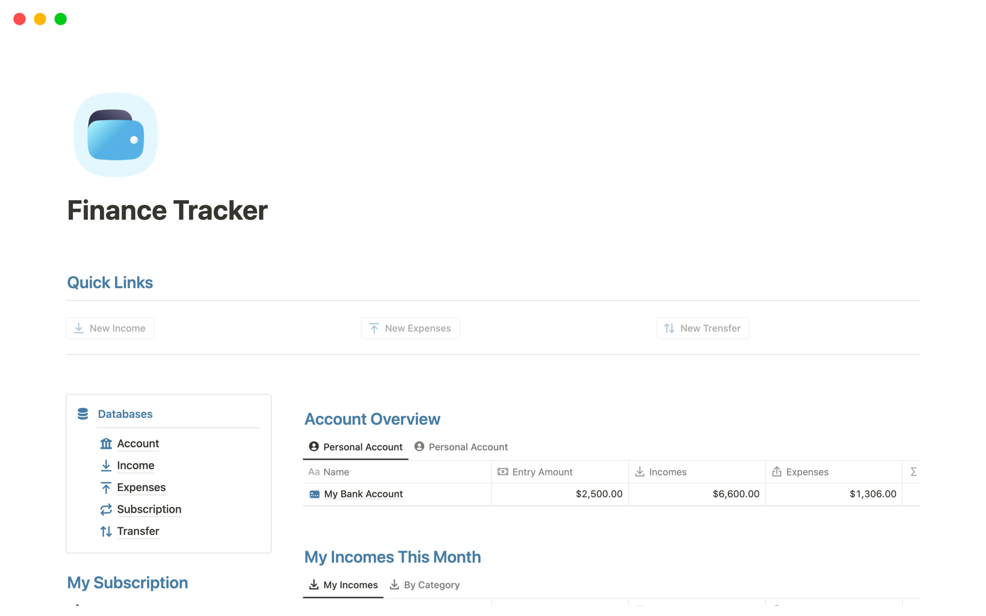 A template preview for Finance Tracker By Heyismail