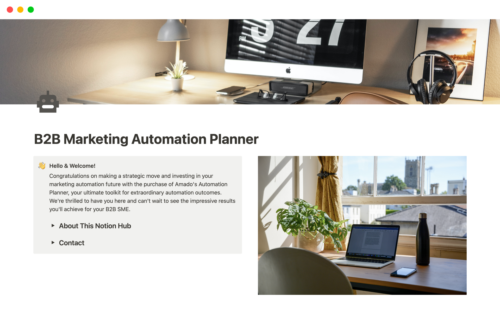 A template preview for B2B Marketing Automation Planner