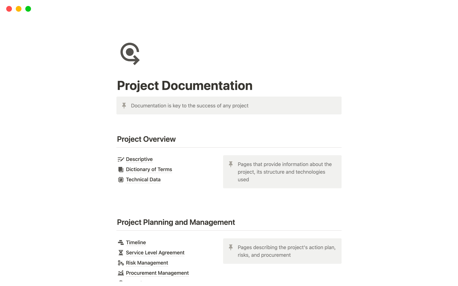 Project Documentation님의 템플릿 미리보기