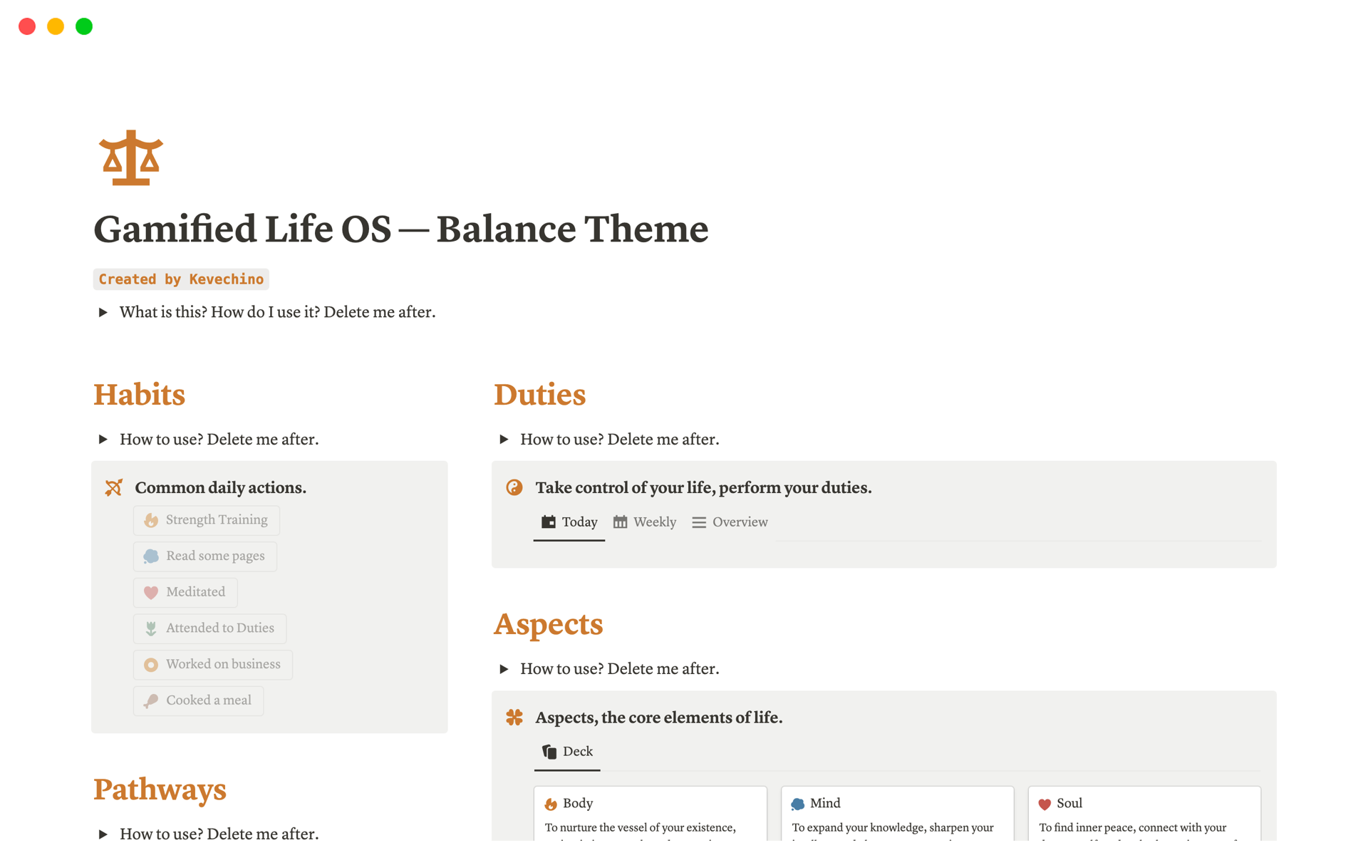 The Gamified Life OS is a revolutionary take on life management Notion templates. By incorporating Experience Points and Level Up systems, this template allows you to effortlessly track your habits, tasks, goals, long-term projects, books, and even cooking!