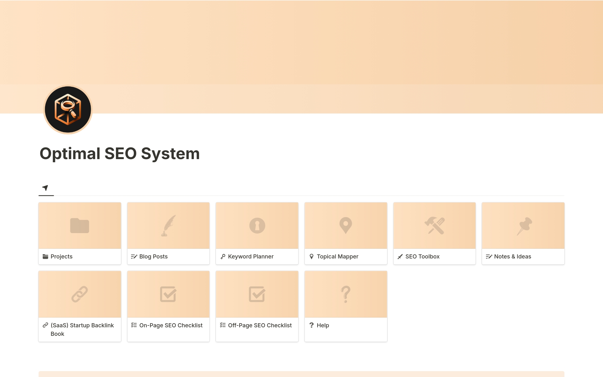 A template preview for Optimal SEO System