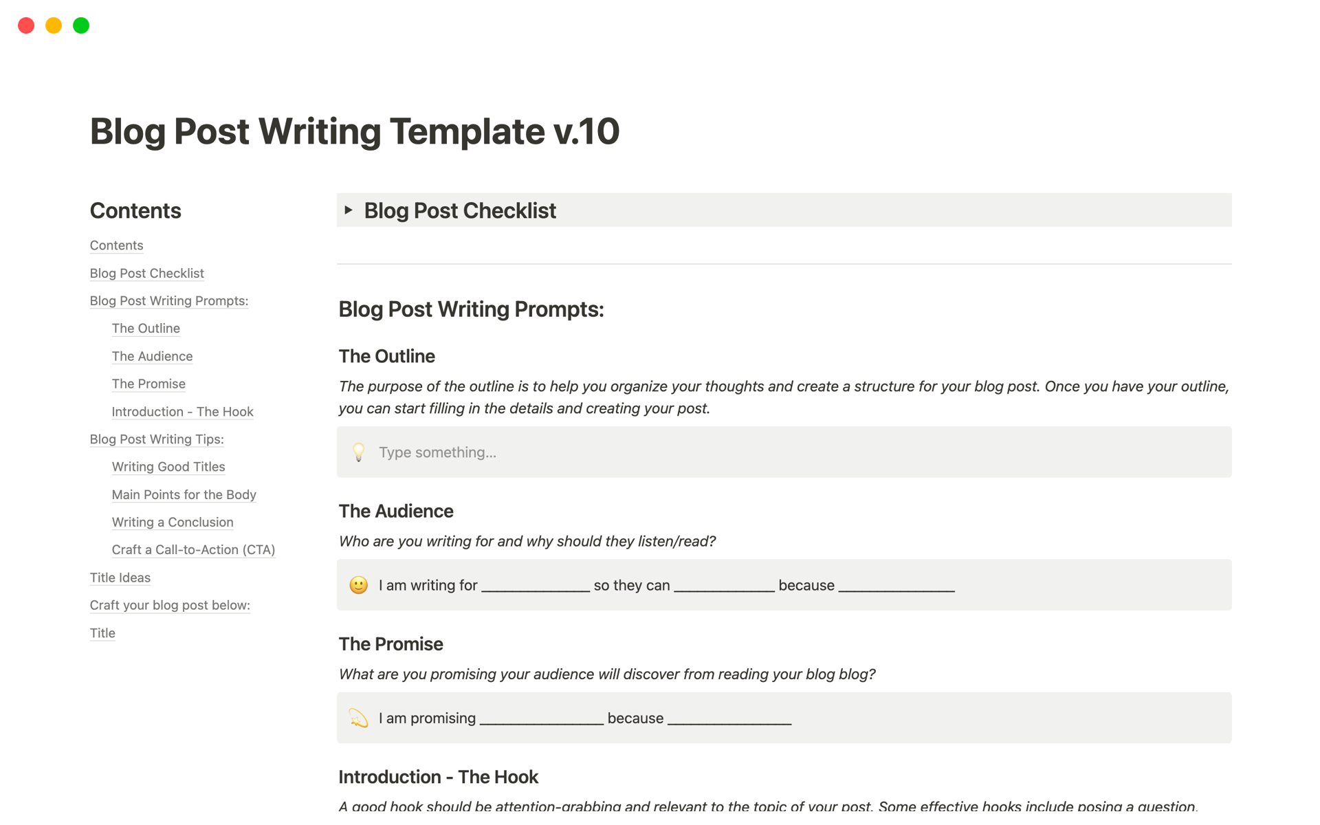 Use this Notion template to help speed up your content writing process!