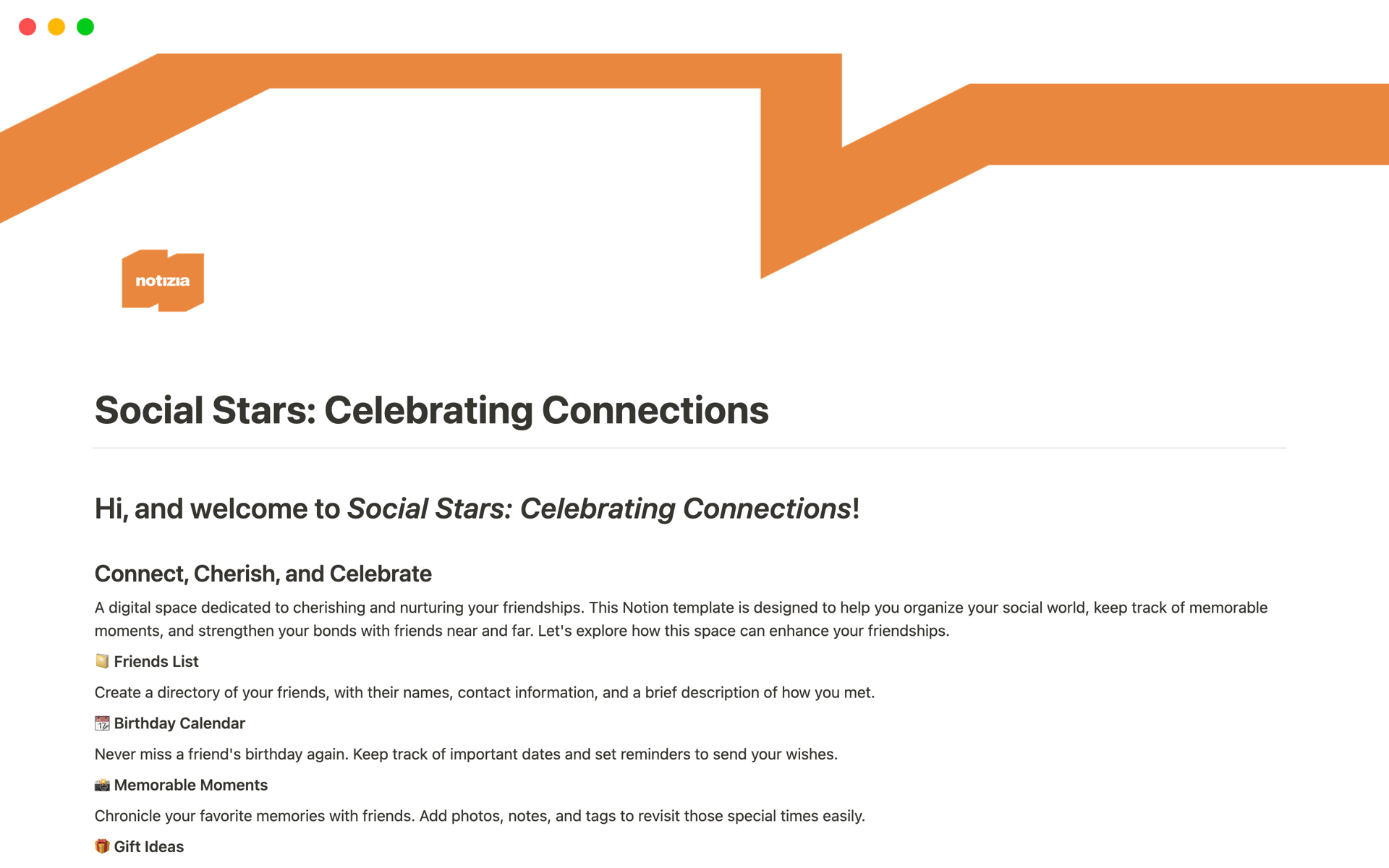 A template preview for Social Stars: Celebrating Connections