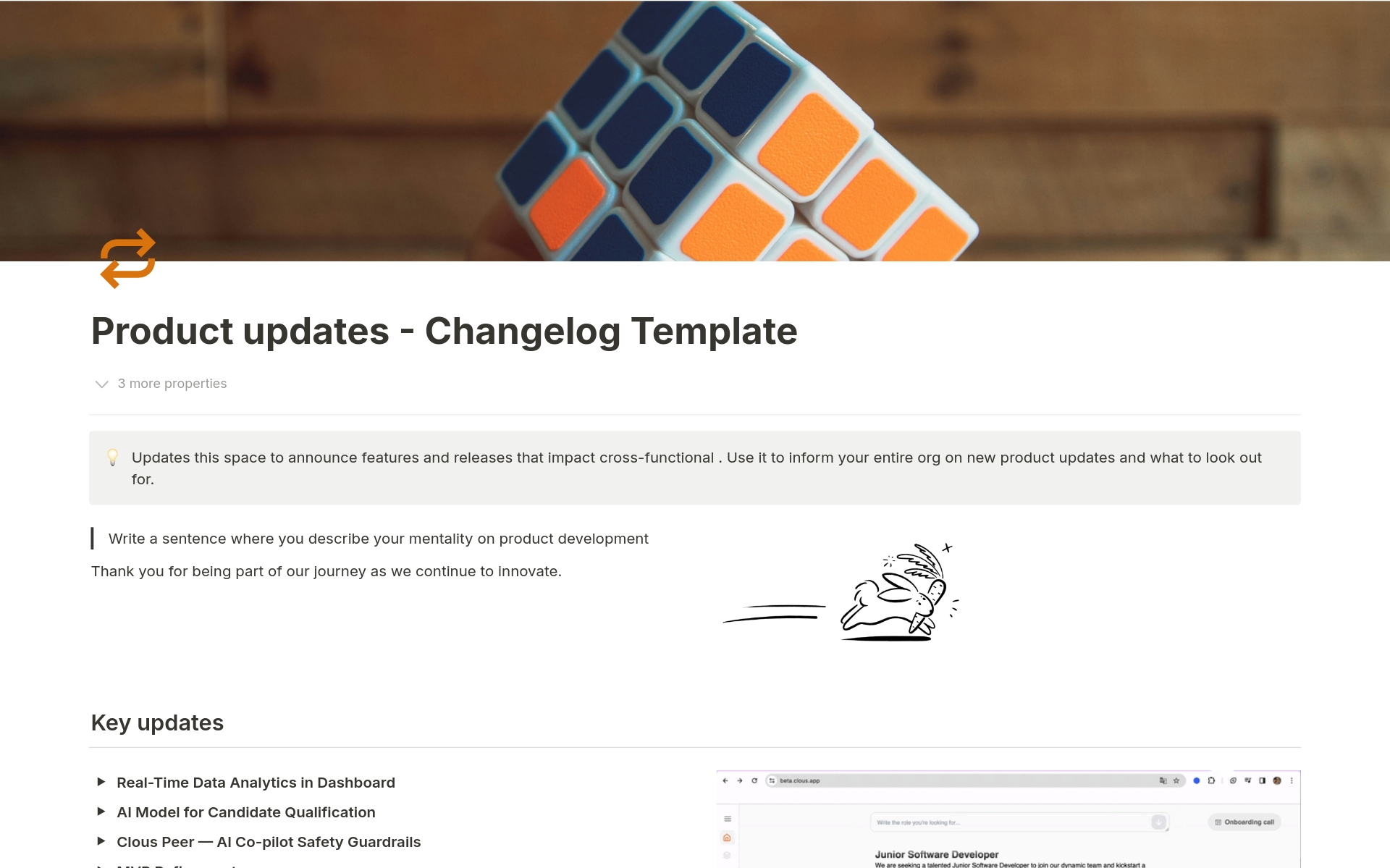 Changelog Template by Clous | Notion Marketplace