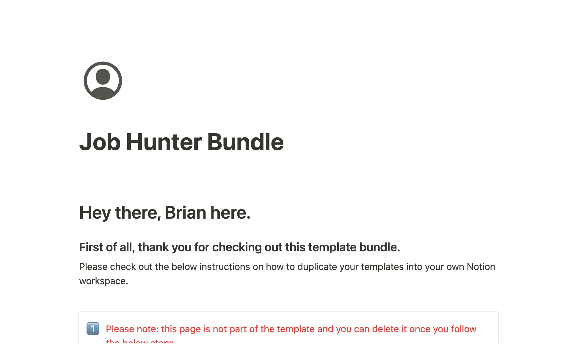 A template preview for Job Hunter Bundle