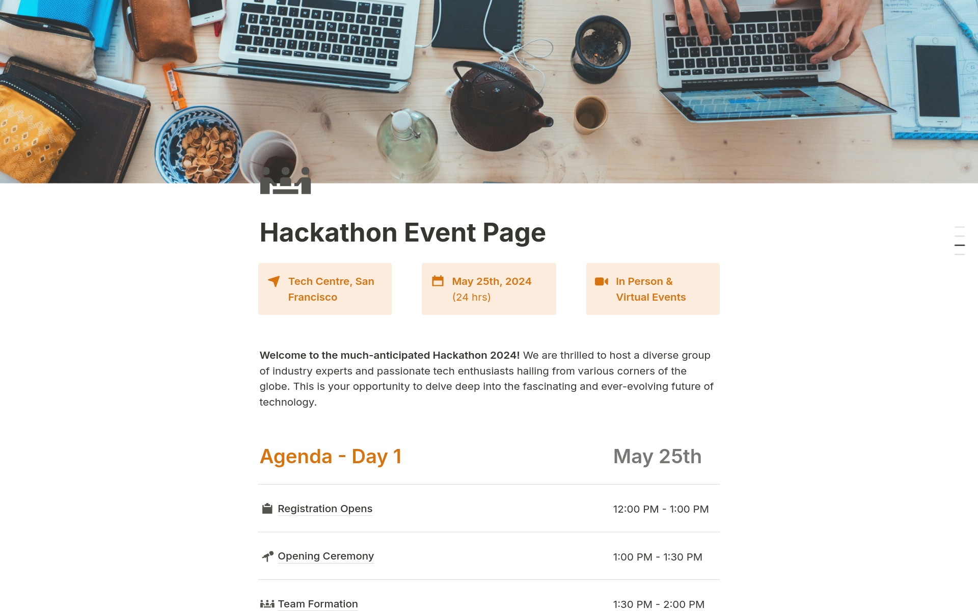 Hackathon Event Page Template by Notion | Notion Marketplace