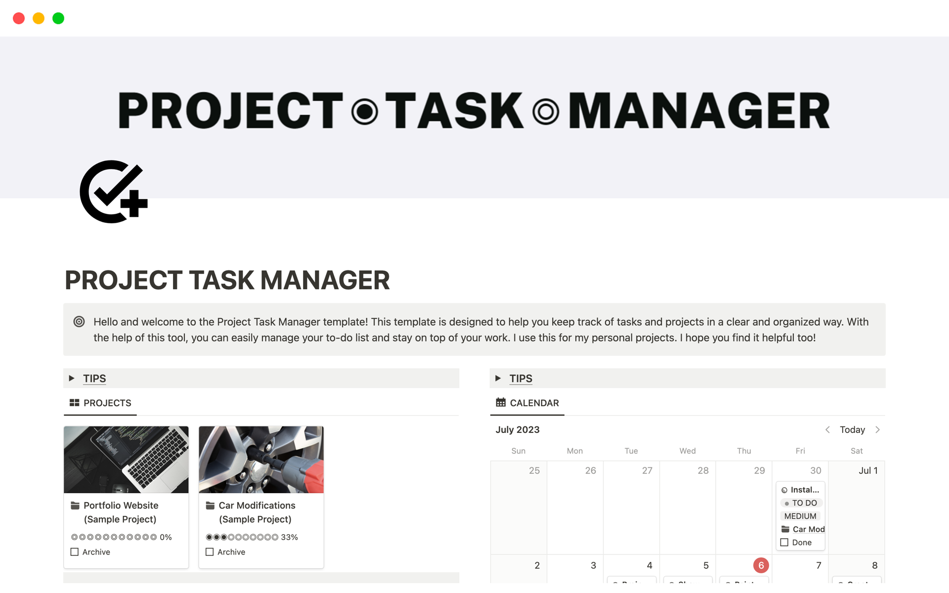 Project Task Manager Template Notion Marketplace Project Task Manager Template Notion Marketplace