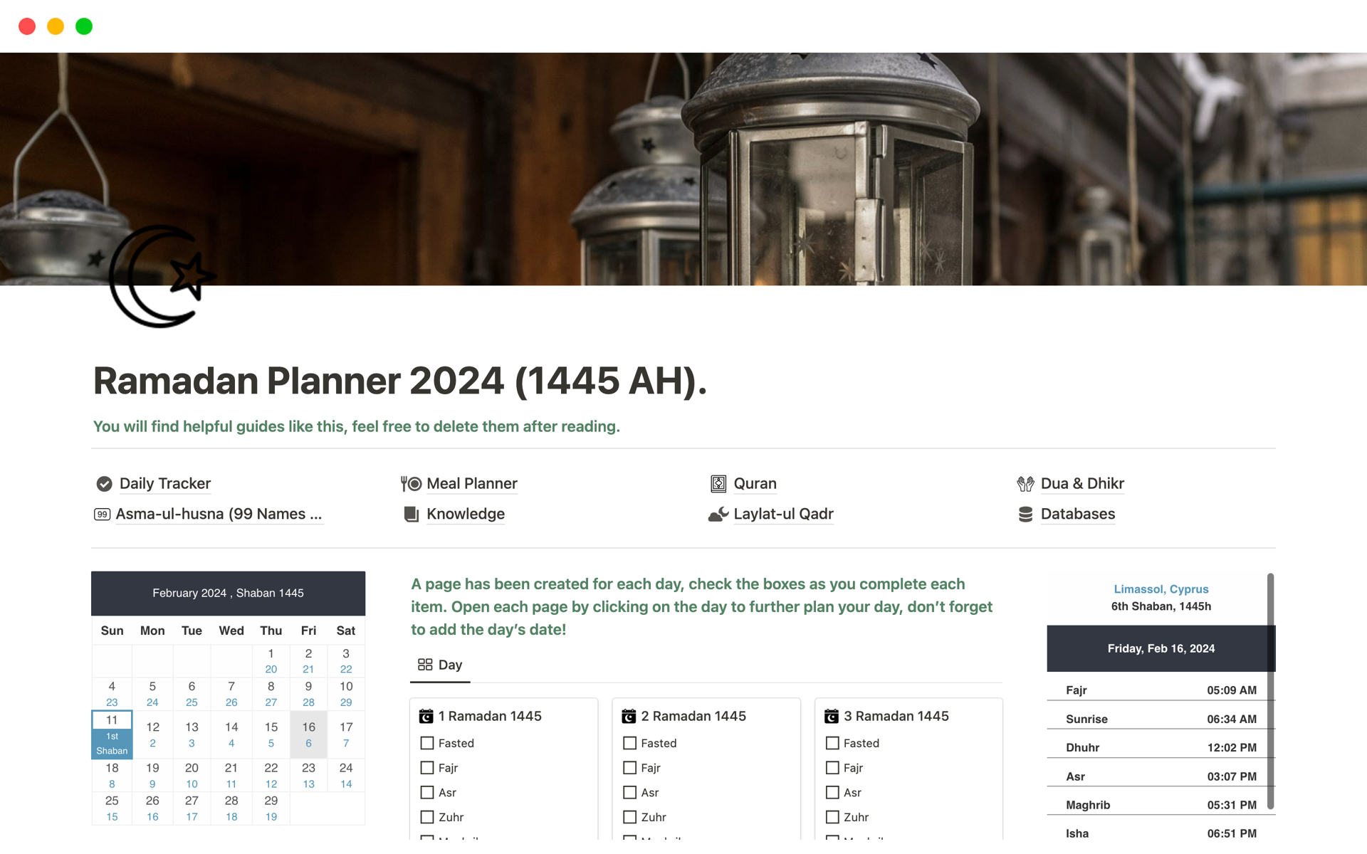 Ramadan Planner 2024 (1445 AH)님의 템플릿 미리보기