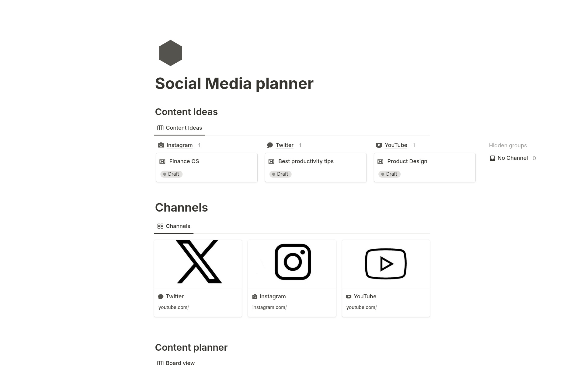A template preview for Social Media PLANNER 