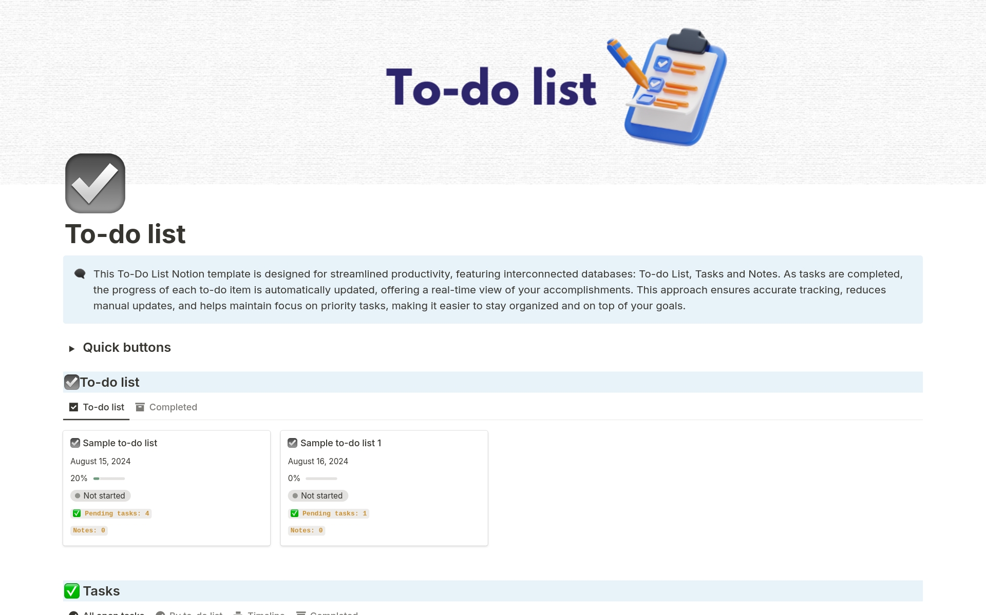 Todo list Template Notion Marketplace