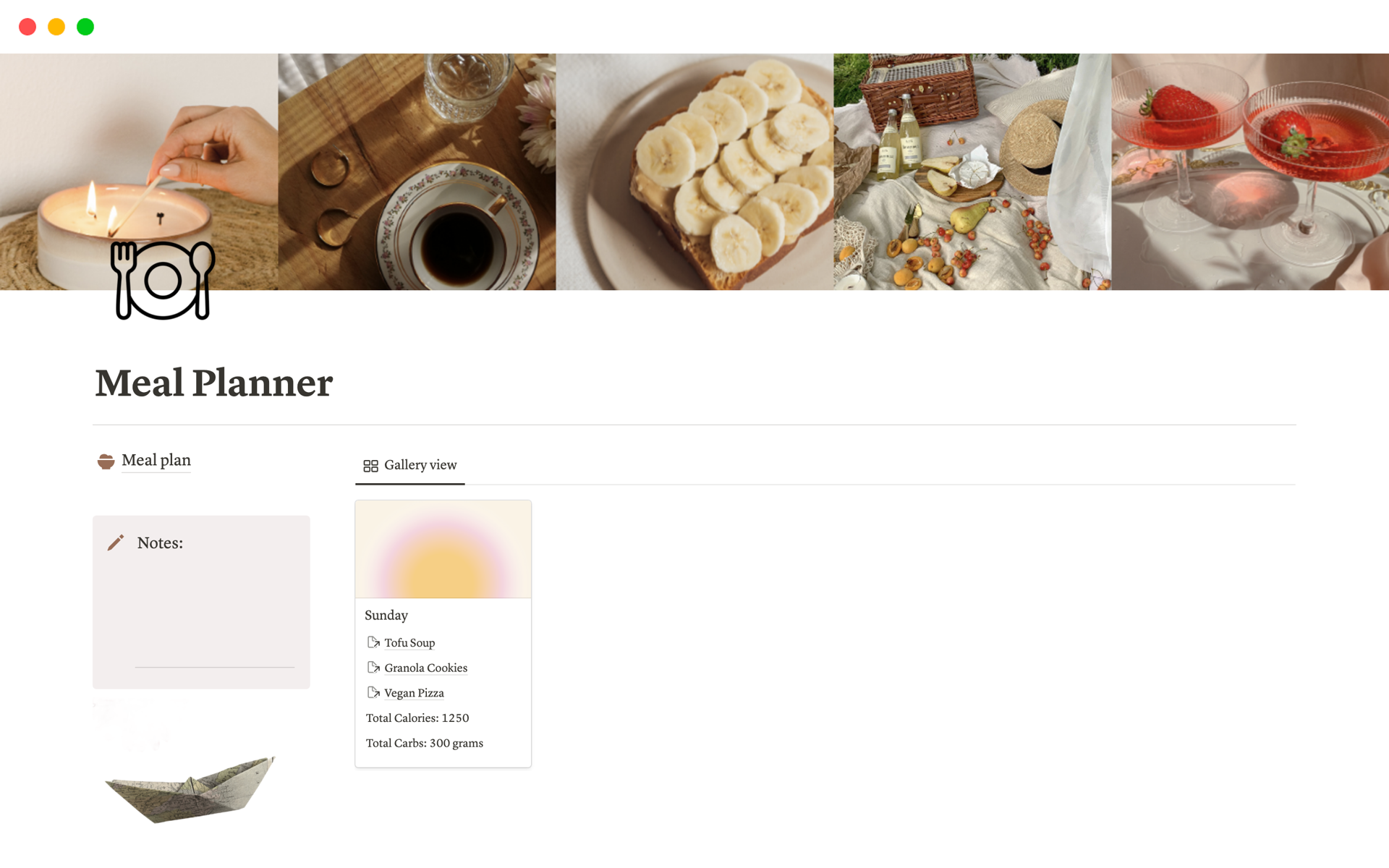 A template preview for Aesthetic Meal Planner, Recipe Book
