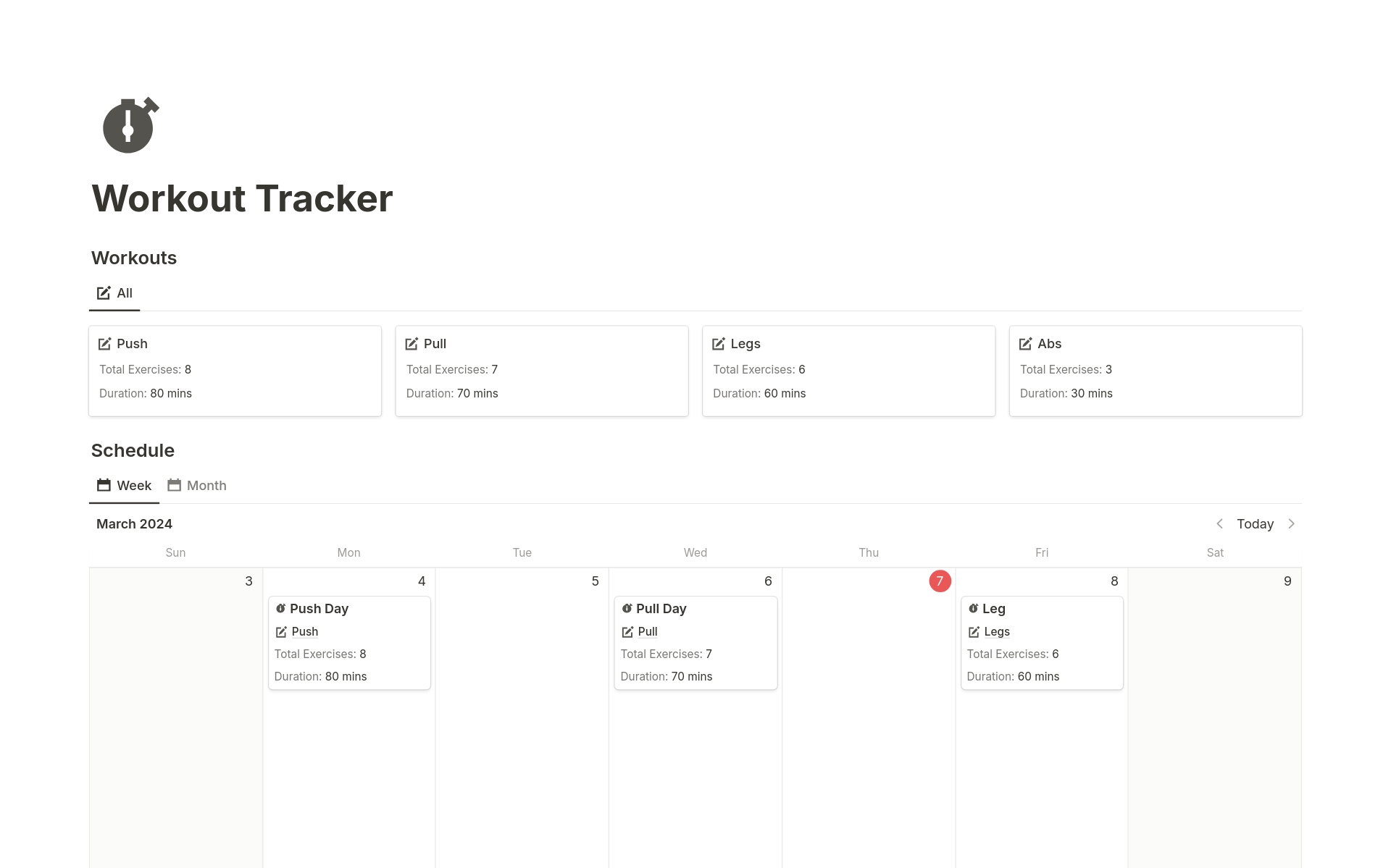 Level up your fitness with Notion Workout Tracker