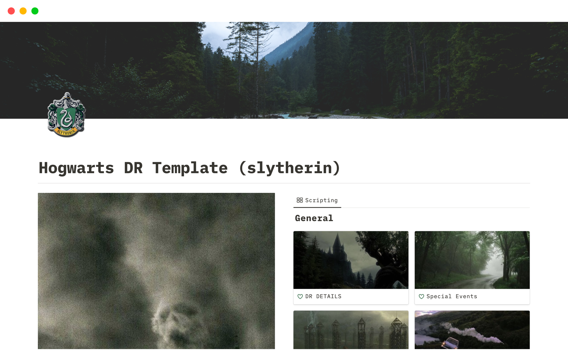 Hogwarts DR Template (slytherin) Template by Audrey | Notion Marketplace