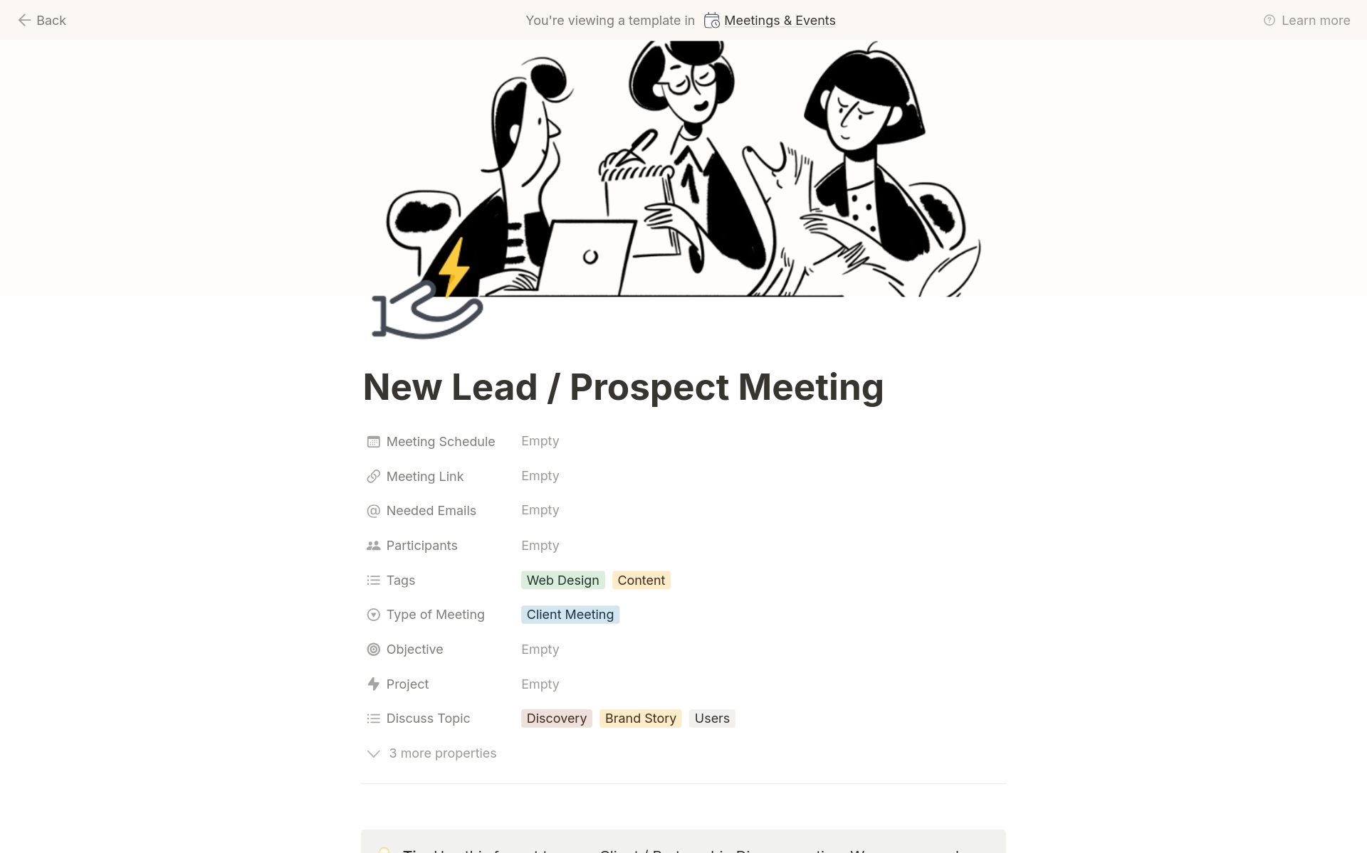 Meetings, Events & Notes template on Notion – your go-to solution for organizing all your important gatherings and jotting down key takeaways. >>>