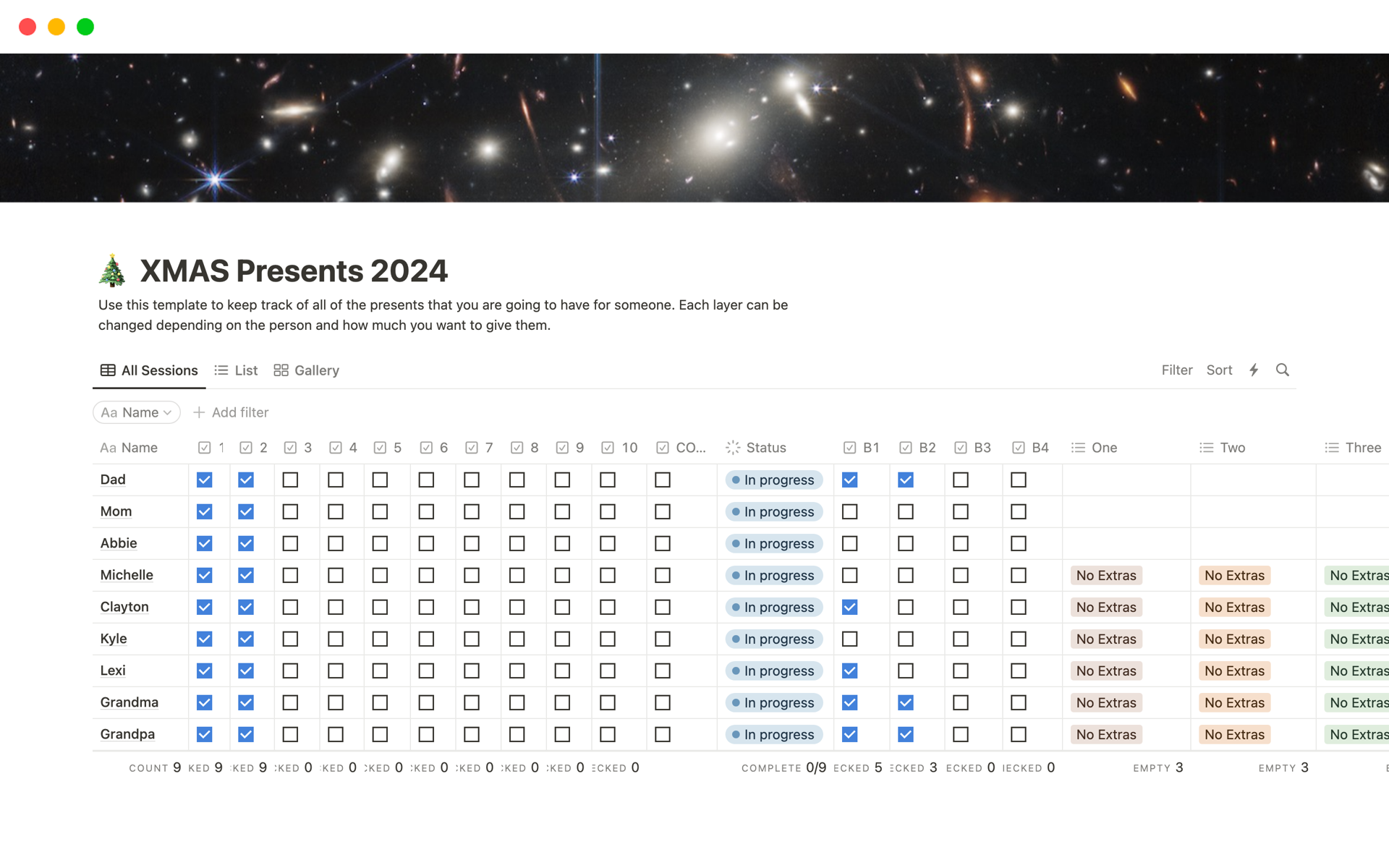 Vista previa de una plantilla para XMAS Presents 2024
