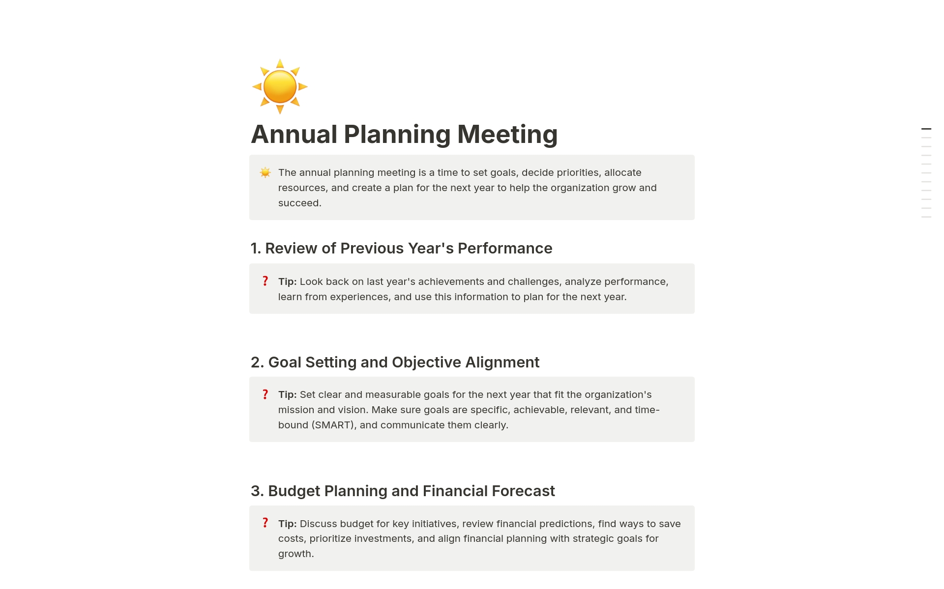 Annual Planning Meeting Template | Notion Marketplace