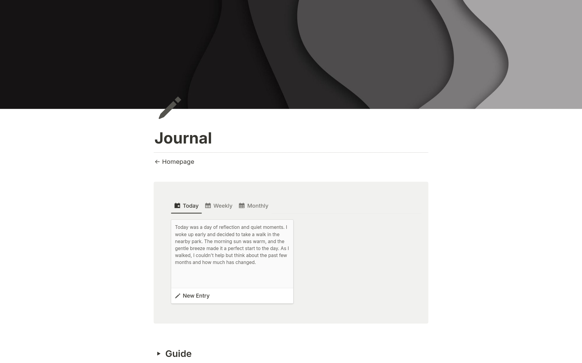 En förhandsgranskning av mallen för Journal