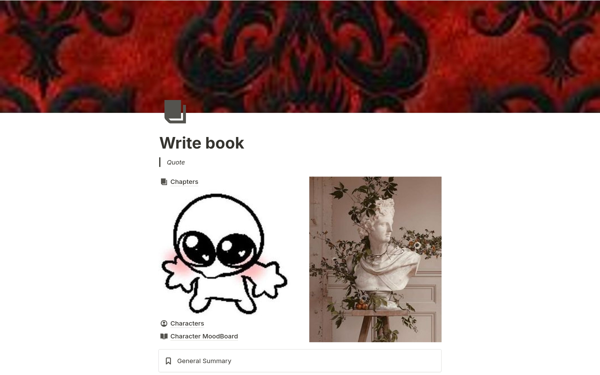 A template preview for Write Book
