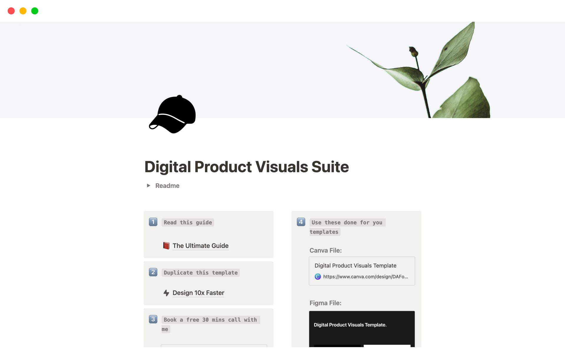 En forhåndsvisning av mal for Digital Product Visuals Suite