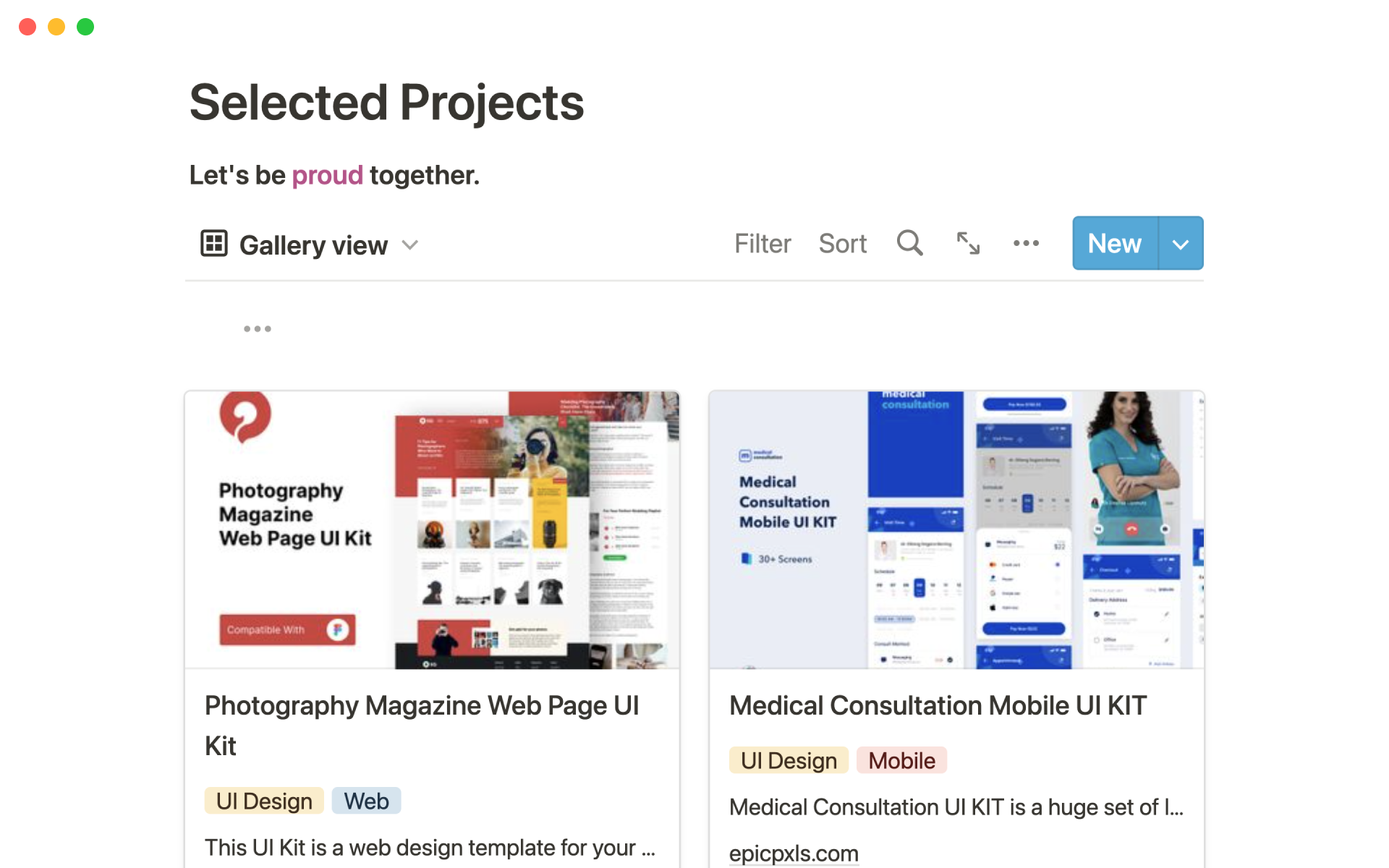 Easily share your projects with others and get your design portfolio online.