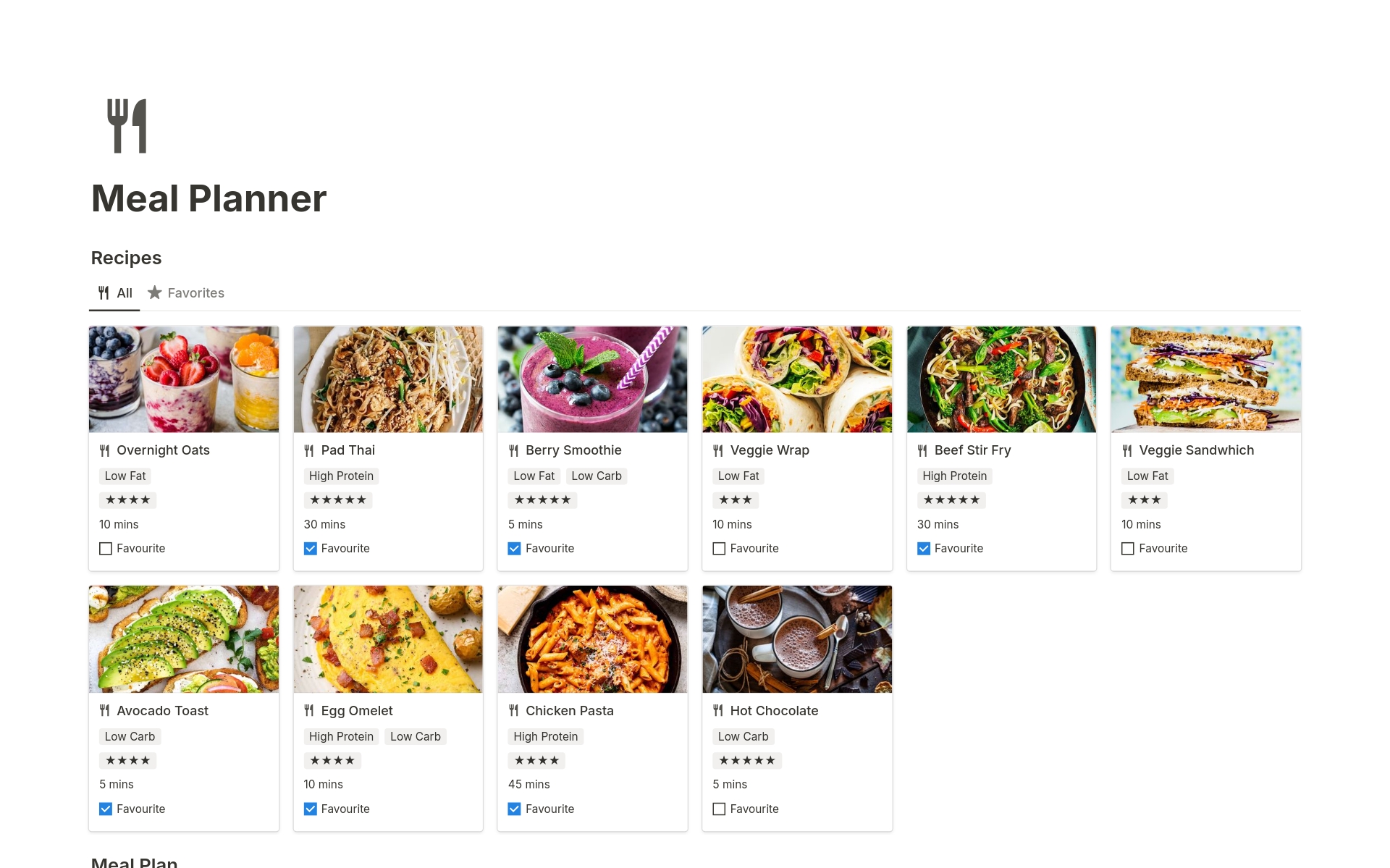 Simplify meal planning with Notion Meal Planner