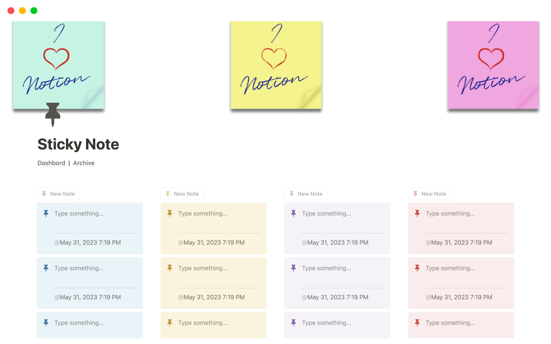 Sticky Note Template by Fayed | Notion Marketplace