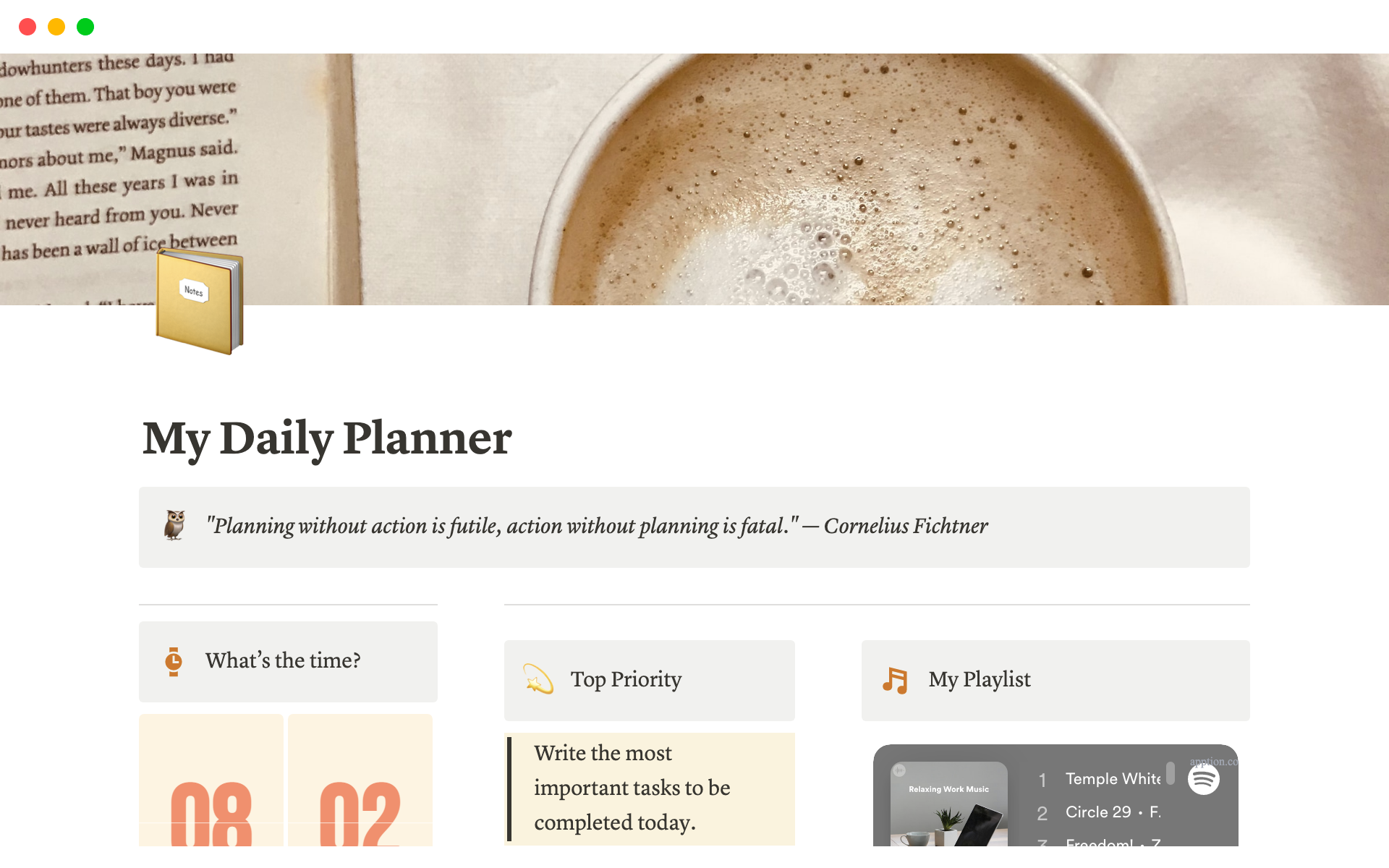The planner helps individuals to organize their day without overthinking