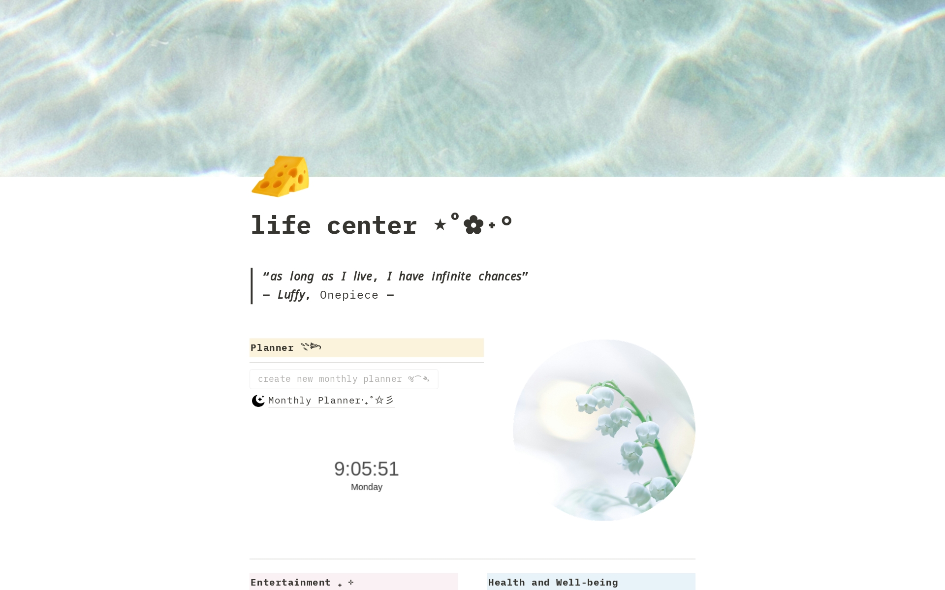 A template preview for Life Center