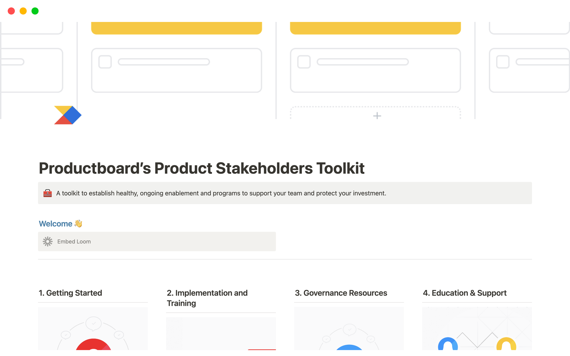 A template preview for Product Stakeholders Toolkit