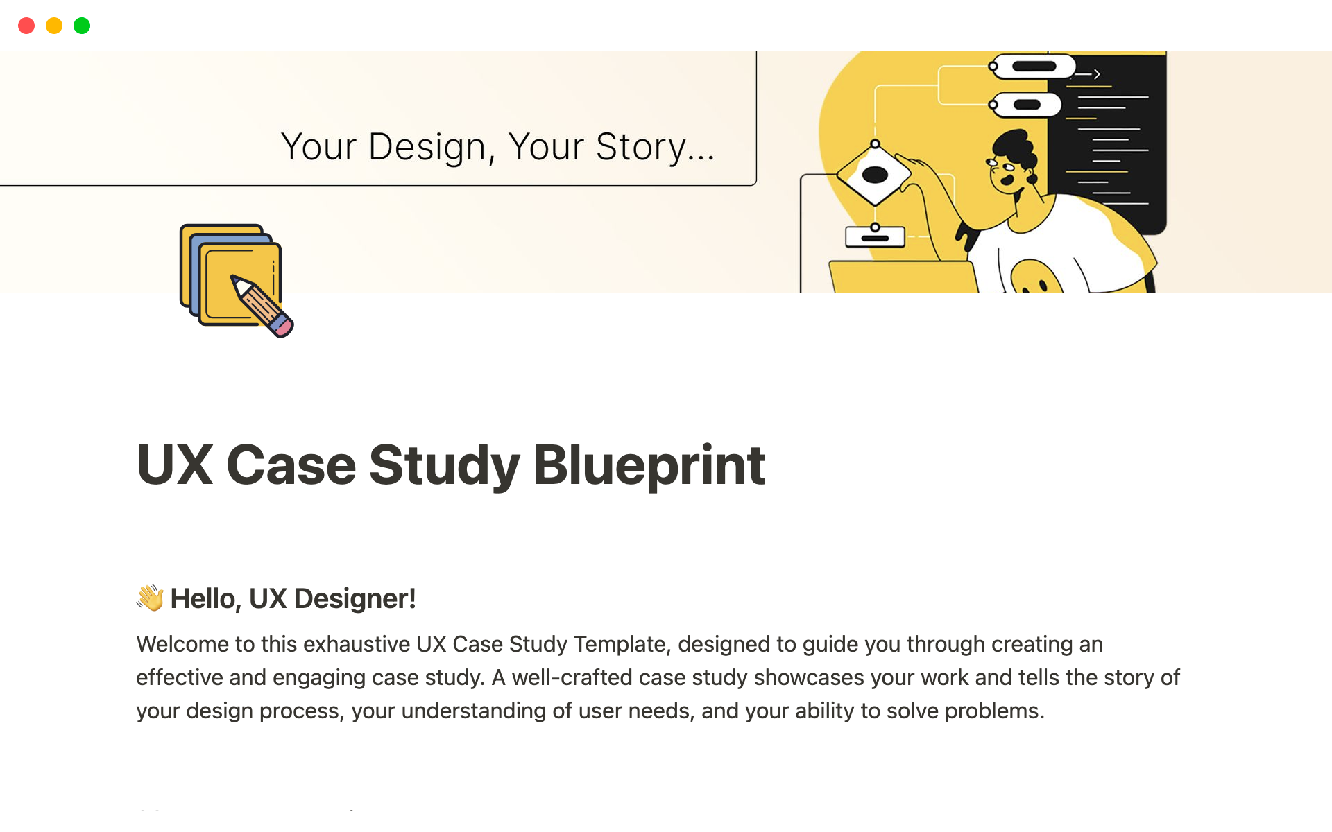 A template preview for UX Case Study Blueprint