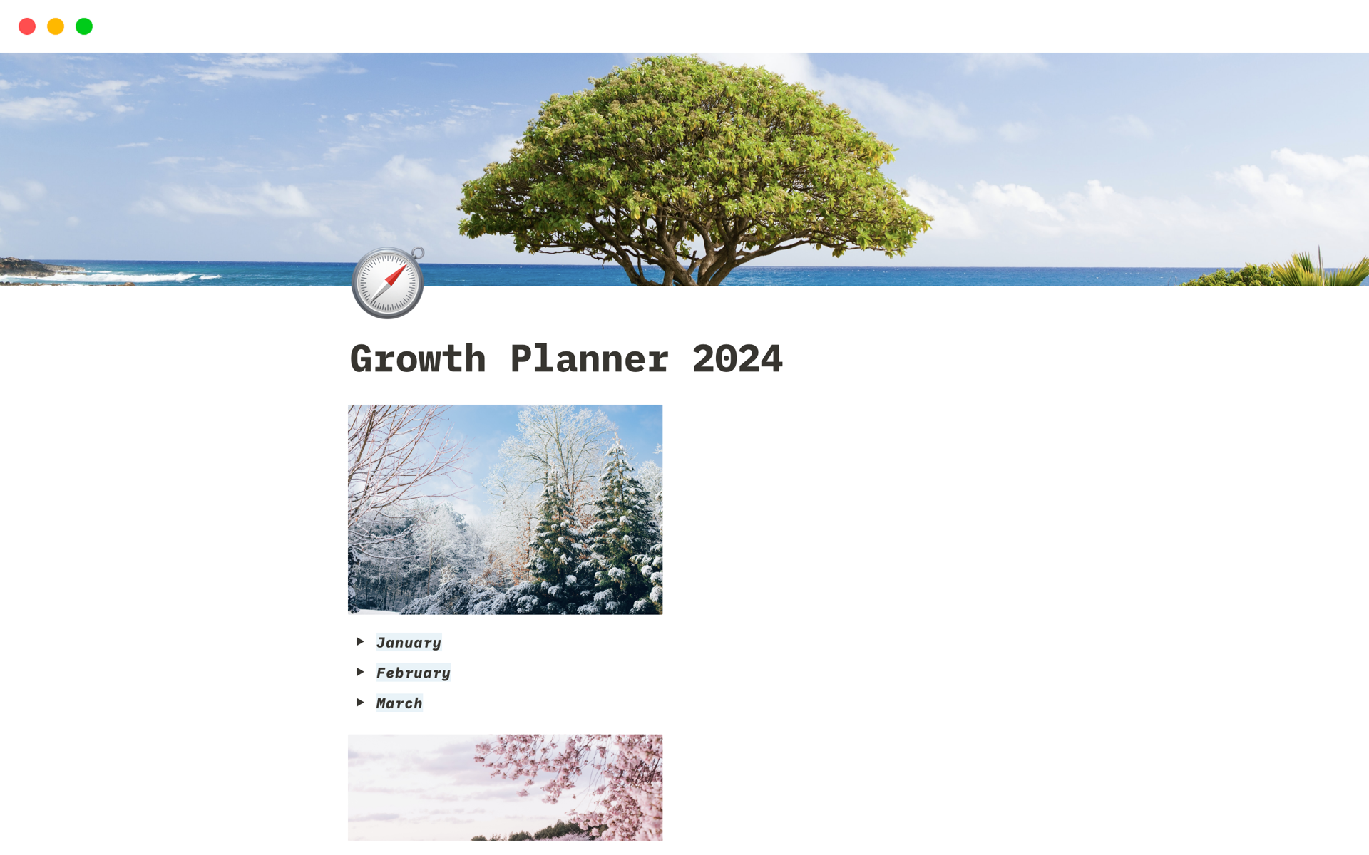 A template preview for Growth Planner 2024 - Inspired from Harvard