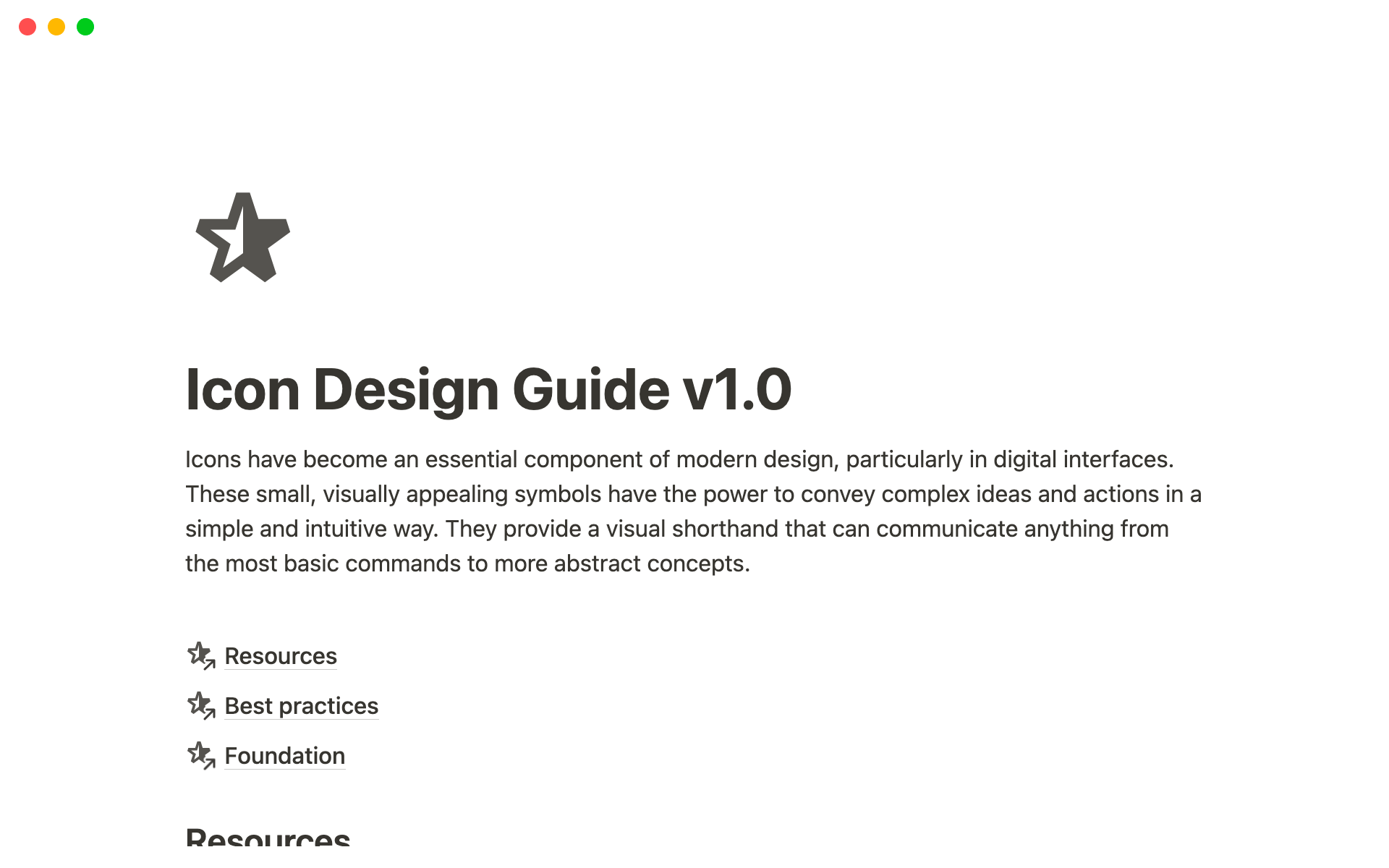 A template preview for Icon Design Guide