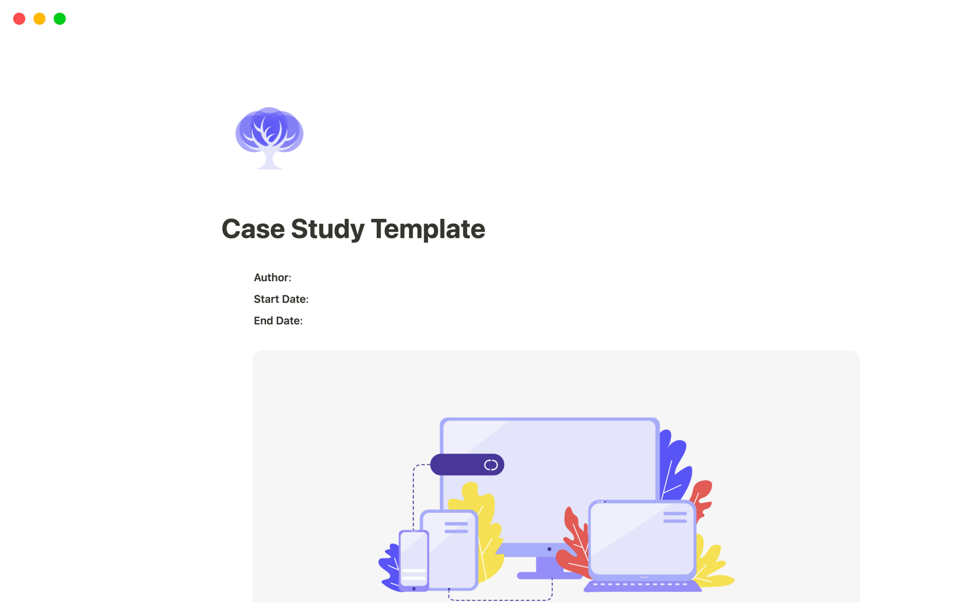 A template preview for Case Study Template