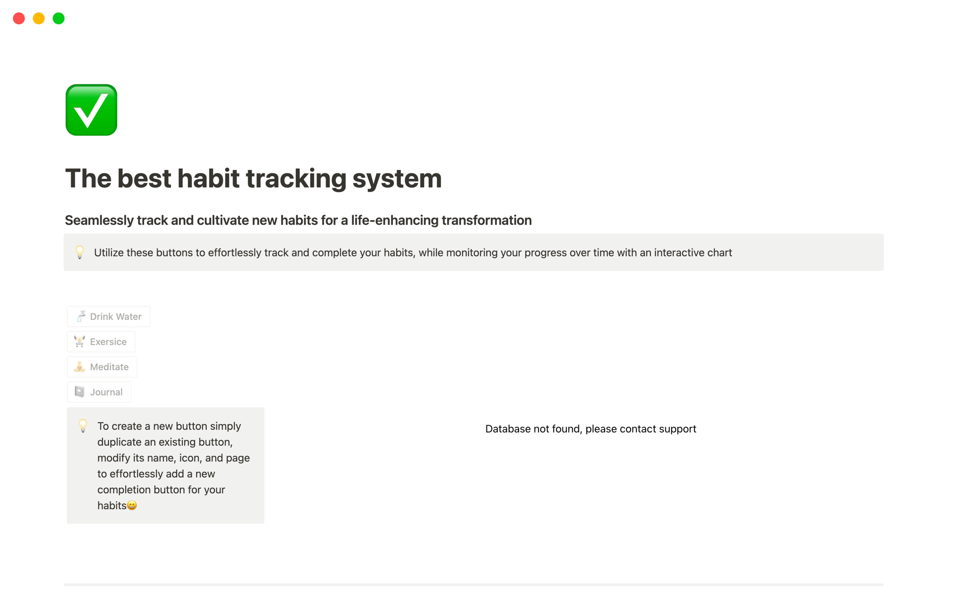 A template preview for The best habit tracking system