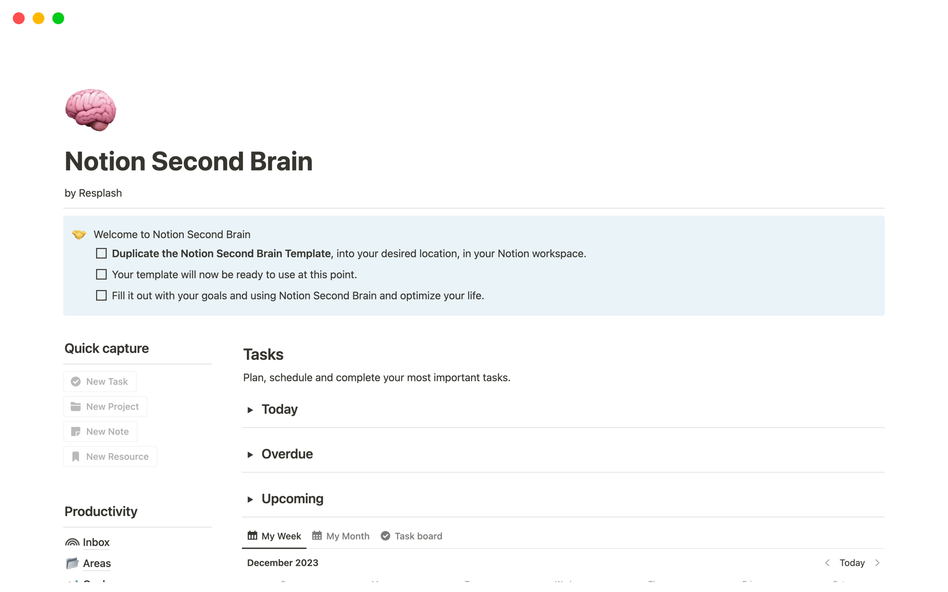 Get Your Life Organized. Build your Second Brain in Notion.