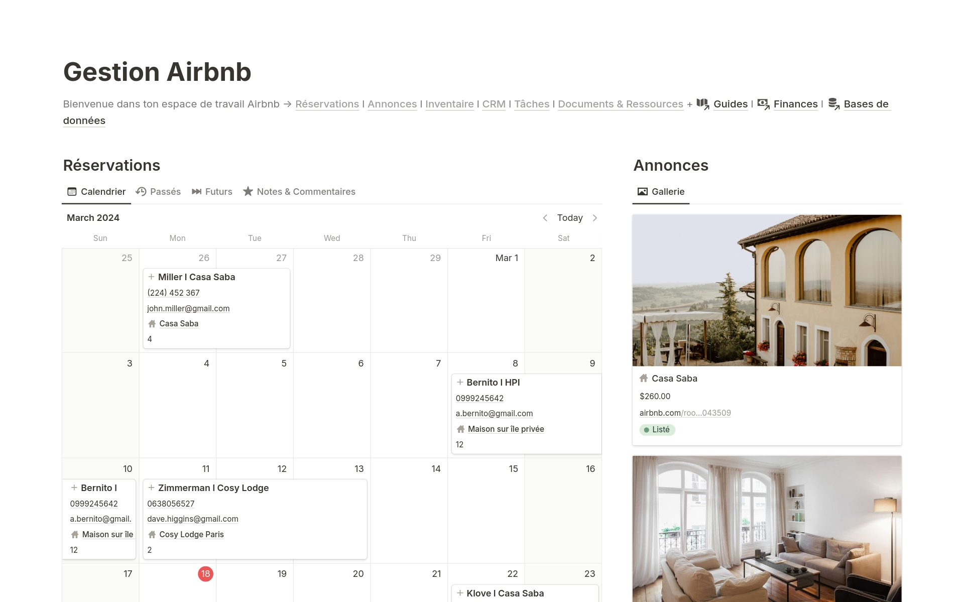 Organise ton activité Airbnb dans Notion, et offre la meilleure expérience à tes clients pour ne recevoir que des avis positifs